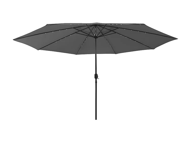 Parasol d'extérieur avec LED et mât en métal 400 cm Anthracite OWV67418