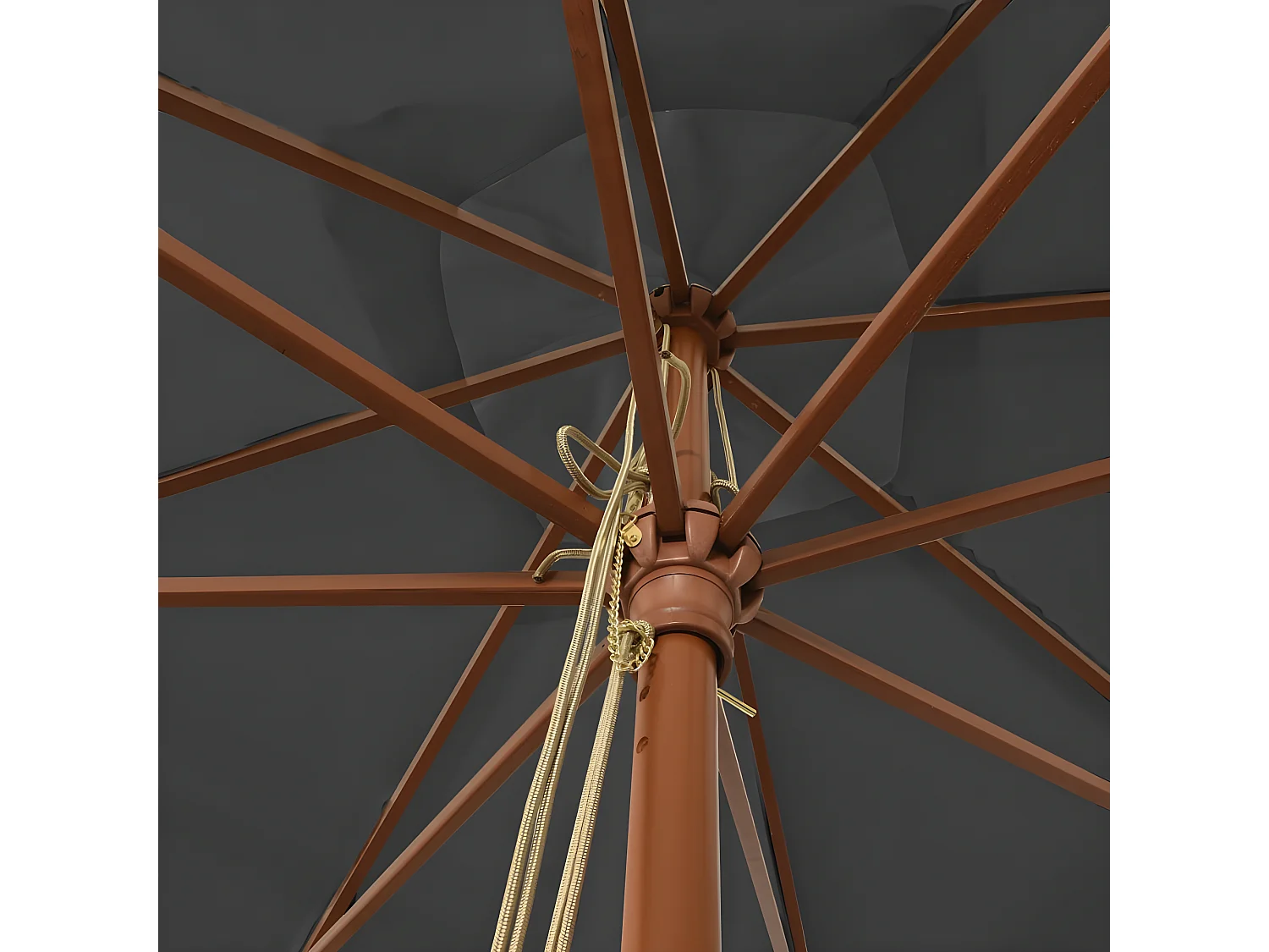 Parasol de jardin avec mât en bois anthracite 300x300x273 cm WVGQ7391