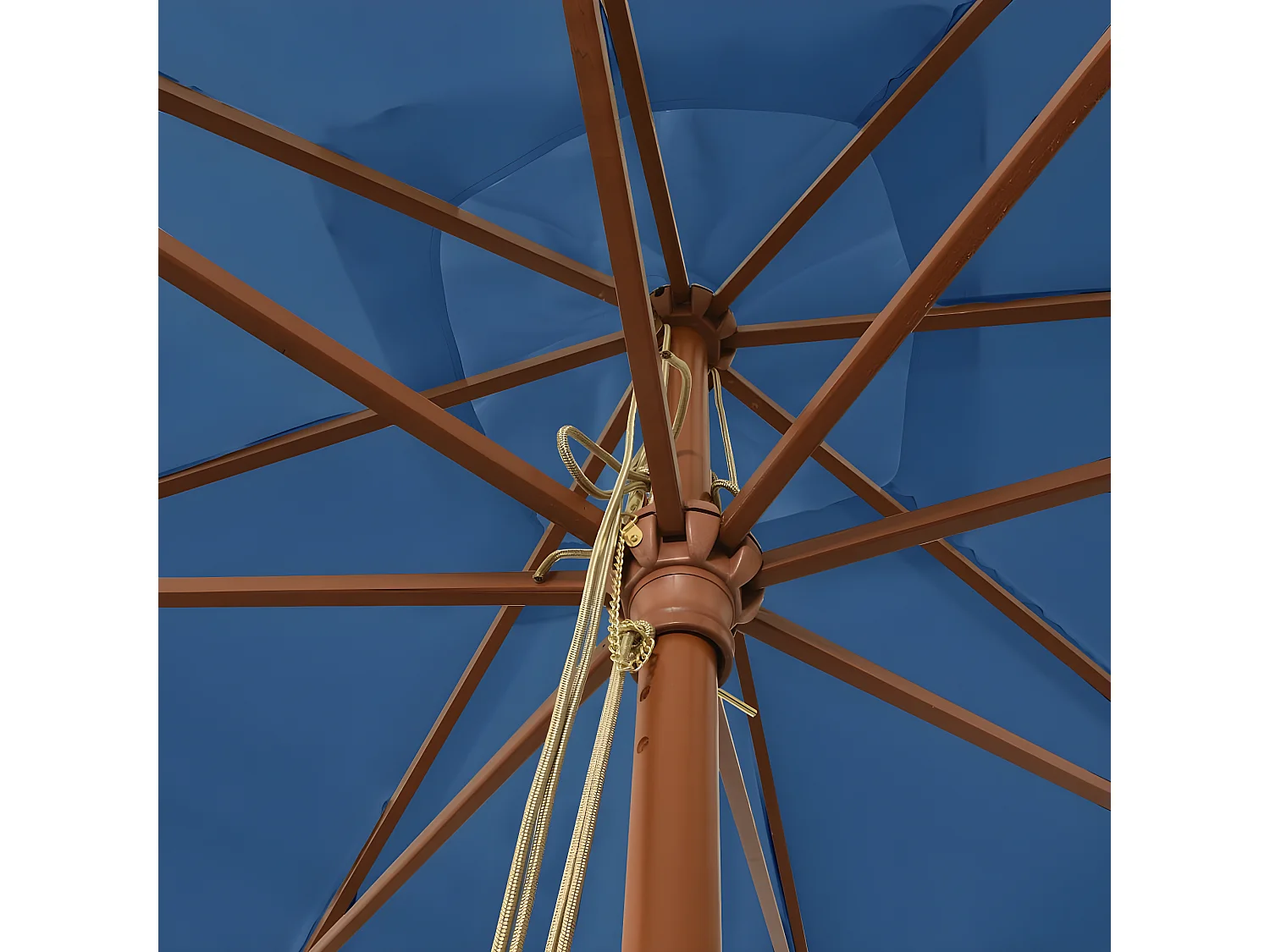 Parasol de jardin avec mât en bois bleu azuré 300x300x273 cm WVGQ2728
