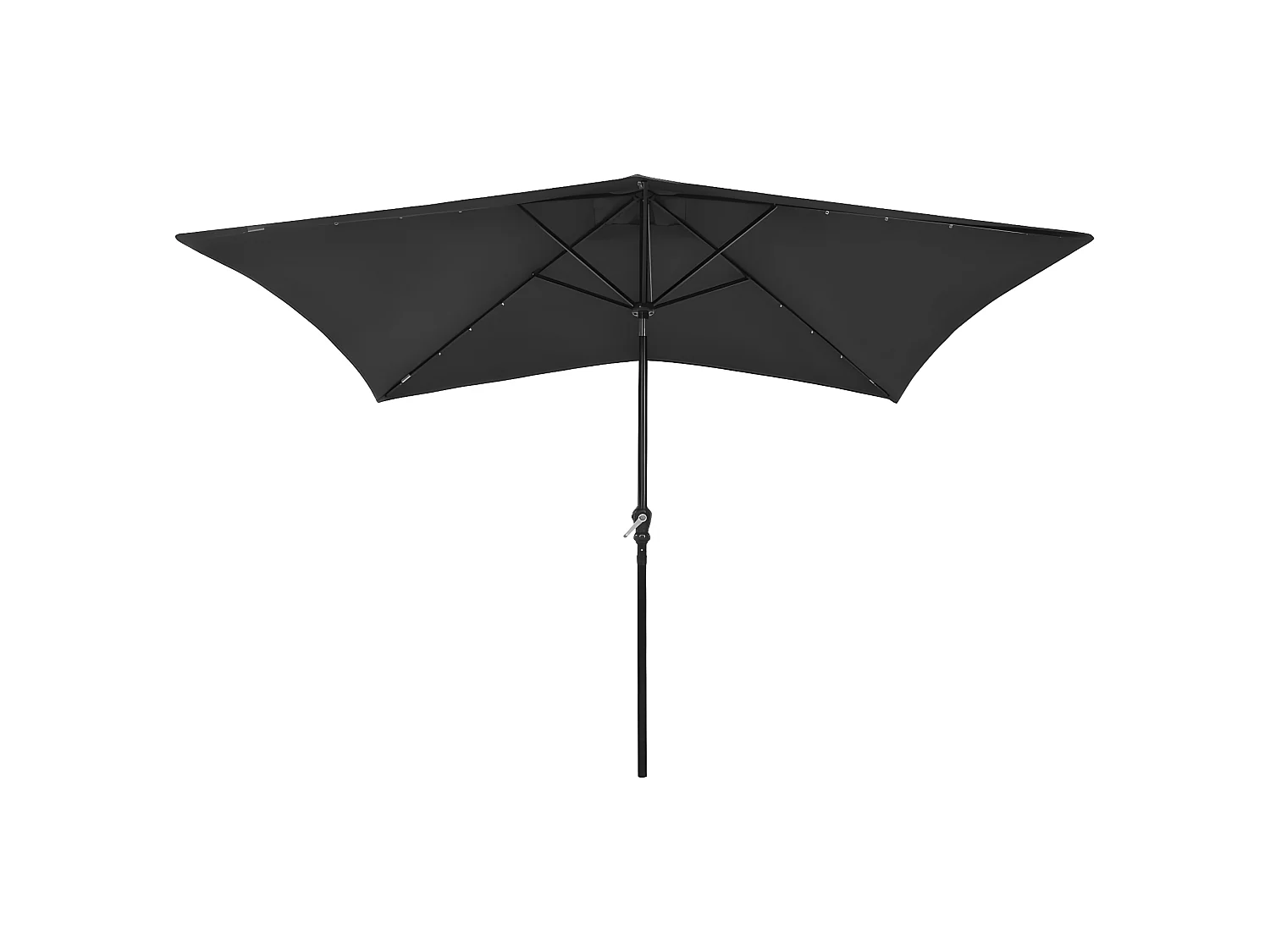 Parasol met LED's en stalen paal 2x3 m zwart NL201898