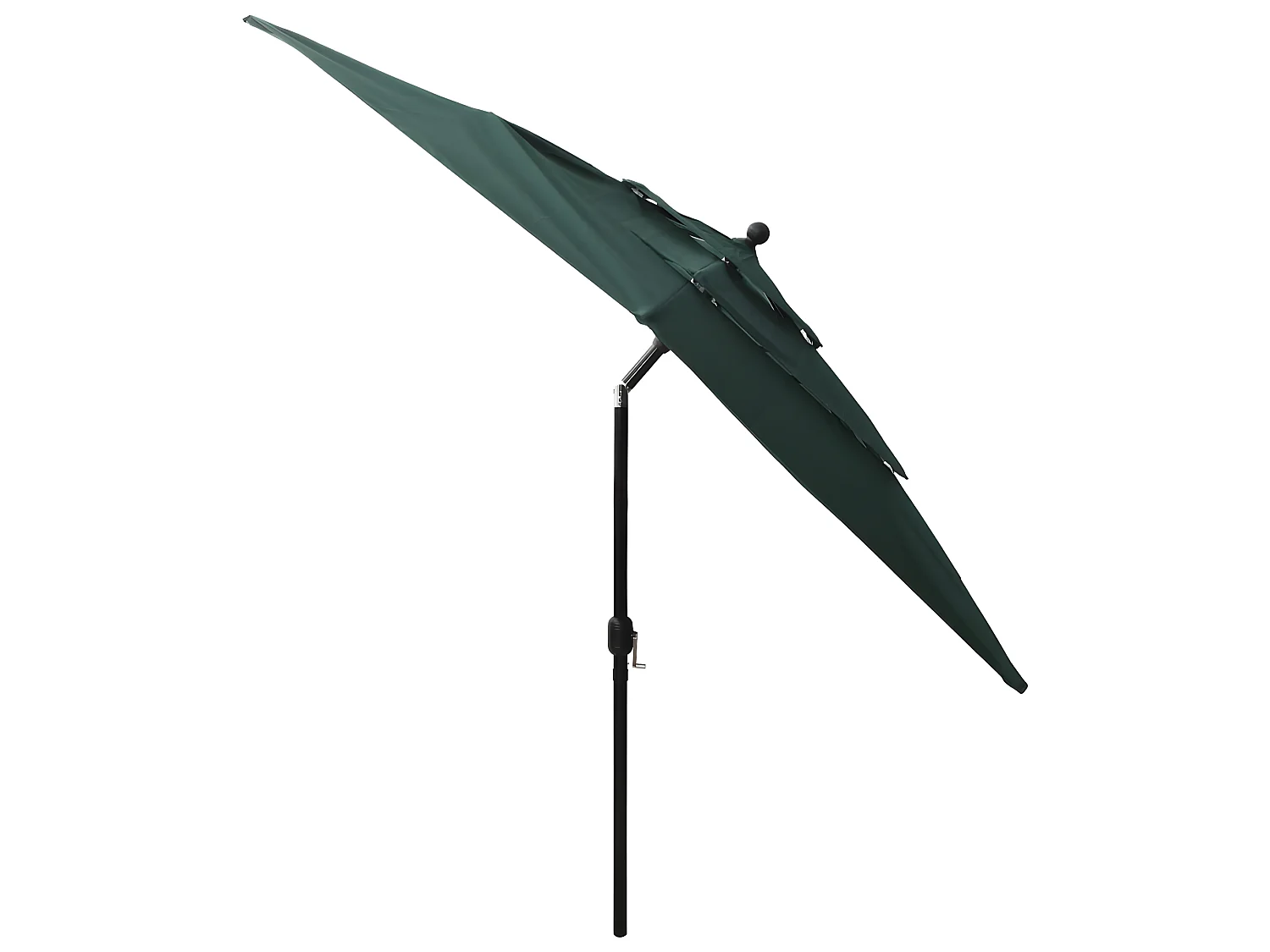 Sombrilla de 3 niveles con poste de aluminio verde 2,5x2,5 m ES531845