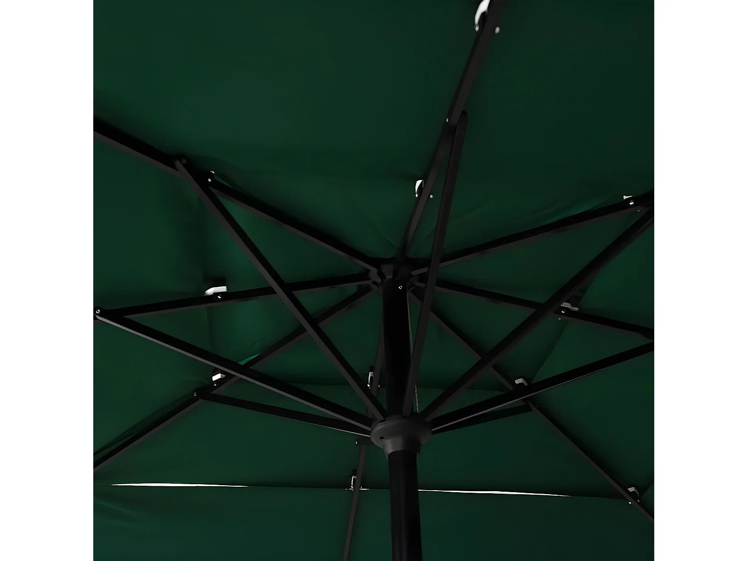 Sombrilla de 3 niveles con poste de aluminio verde 2,5x2,5 m ES531845