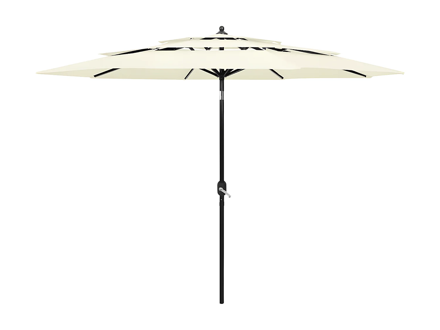 Parasol à 3 niveaux avec mât en aluminium Sable 3 m WVGQ8855