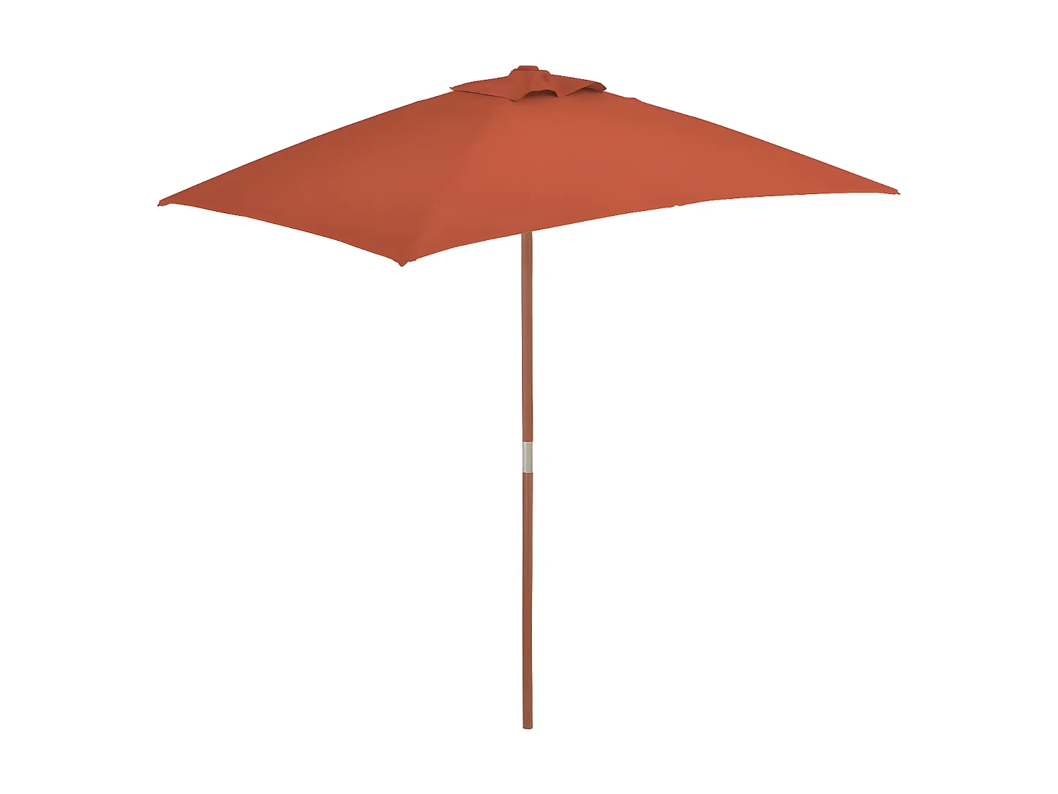 Parasol d'extérieur avec mât en bois 150 x 200 cm Terre cuite WVGQ8625