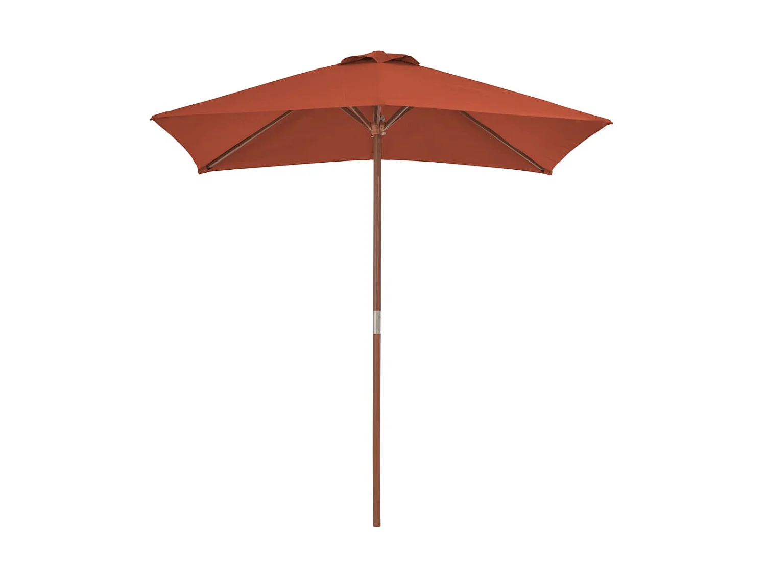 Parasol d'extérieur avec mât en bois 150 x 200 cm Terre cuite WVGQ8625
