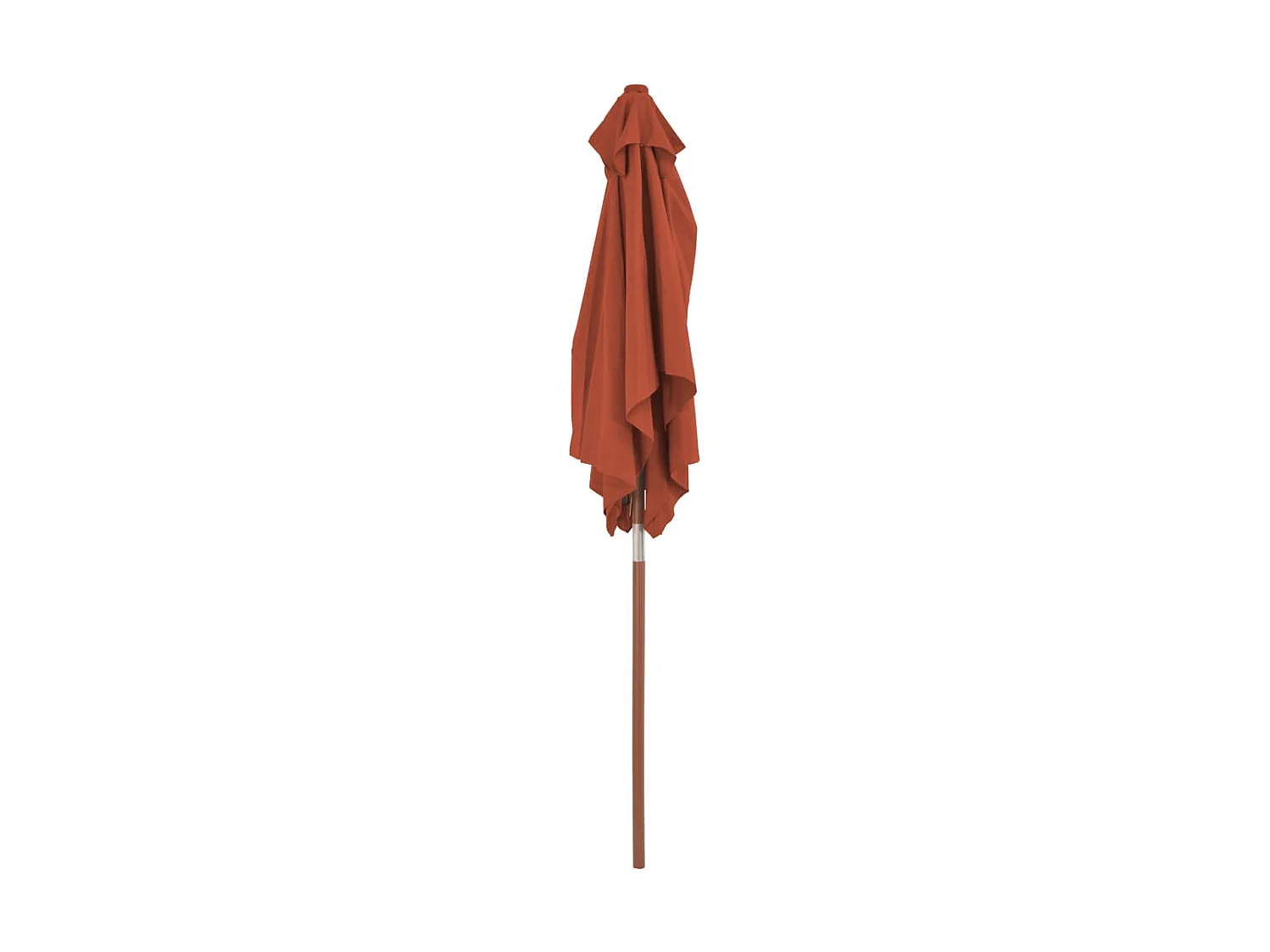 Parasol d'extérieur avec mât en bois 150 x 200 cm Terre cuite WVGQ8625