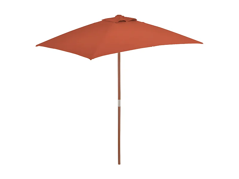 Parasol d'extérieur avec mât en bois 150 x 200 cm Terre cuite WVGQ8625