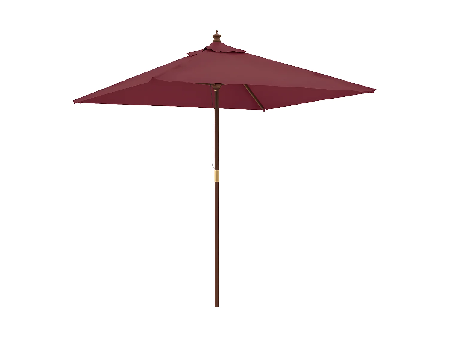 Parasol de jardin avec mât en bois rouge bordeaux 198x198x231cm WVGQ4751