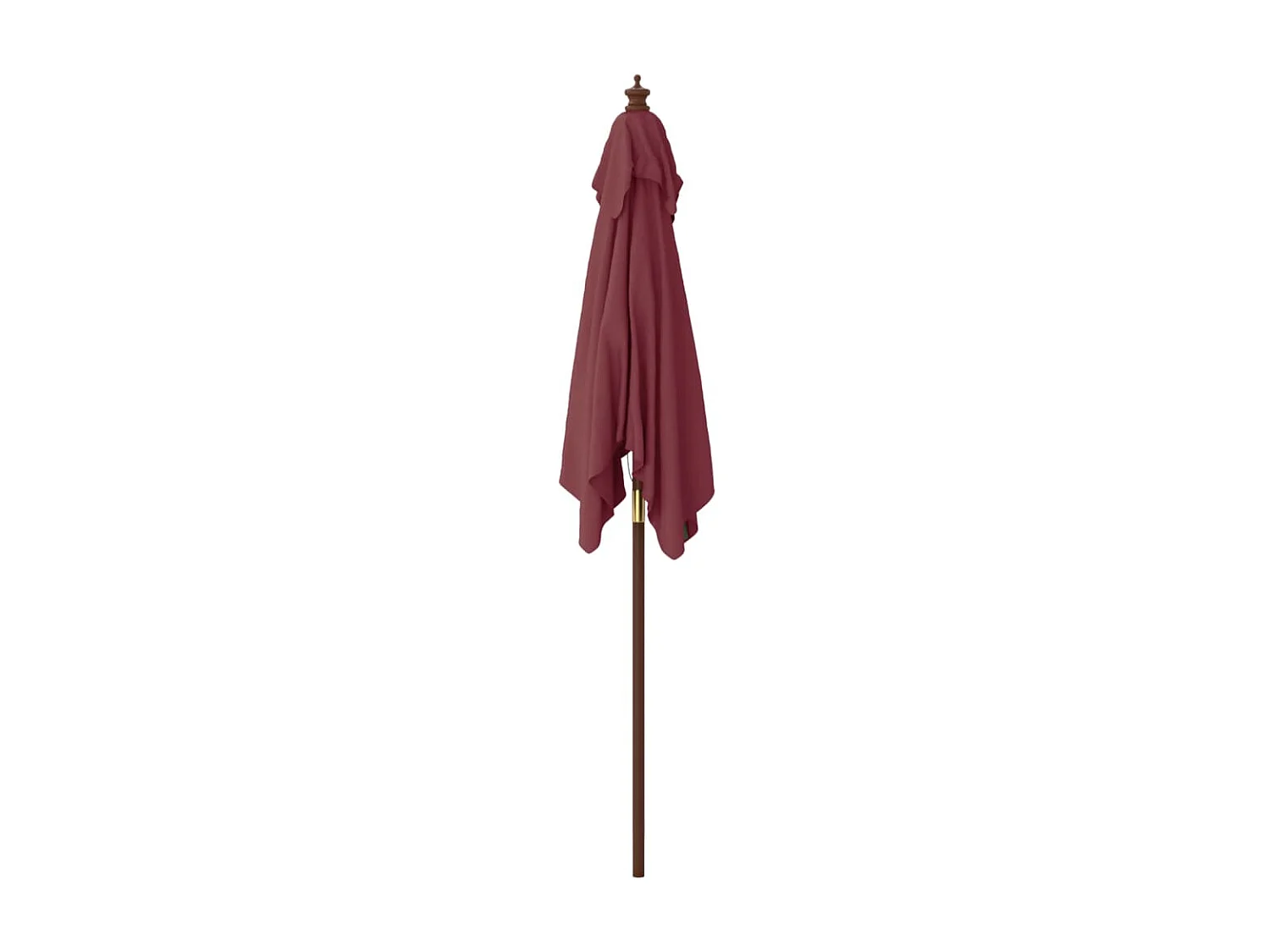 Parasol de jardin avec mât en bois rouge bordeaux 198x198x231cm WVGQ4751