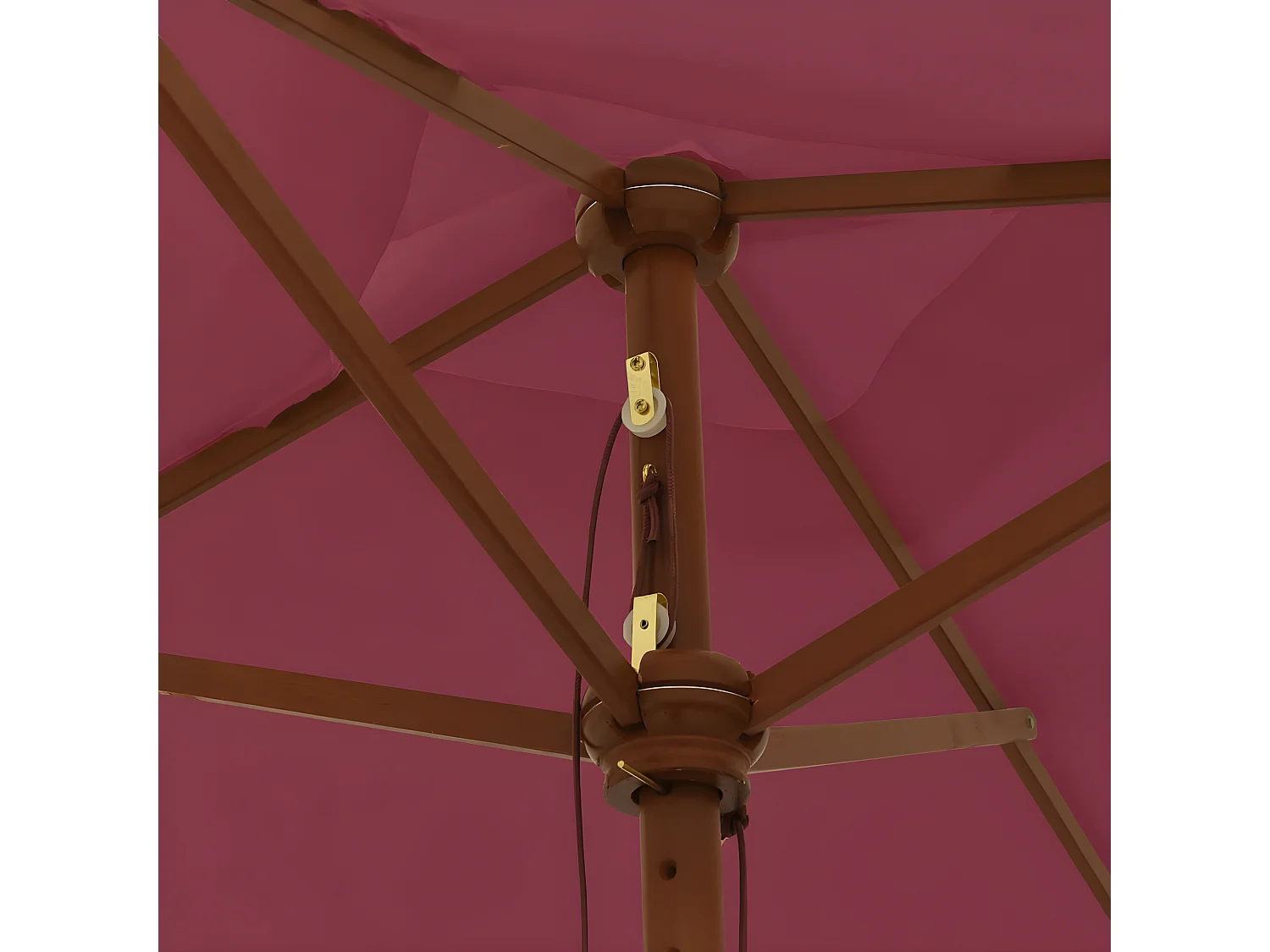 Parasol de jardin avec mât en bois rouge bordeaux 198x198x231cm WVGQ4751