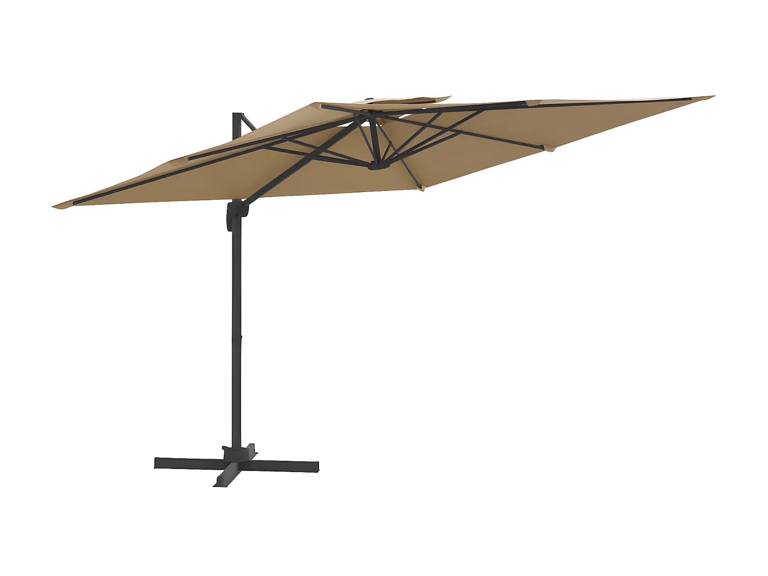 Parasol cantilever à double toit Taupe 300x300 cm WVGQ5133