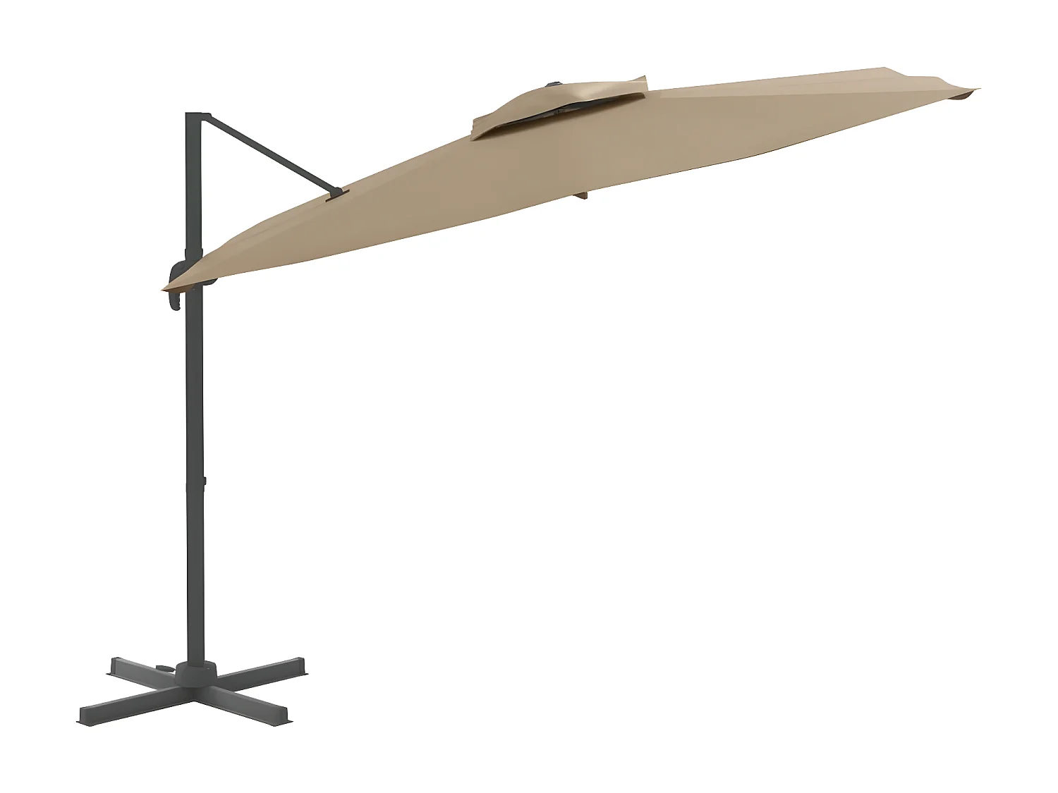 Parasol cantilever à double toit Taupe 300x300 cm WVGQ5133