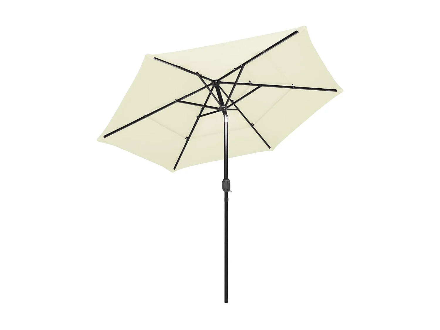 Guarda-sol de 3 camadas com poste de alumínio 2,5 m cor areia PT784229