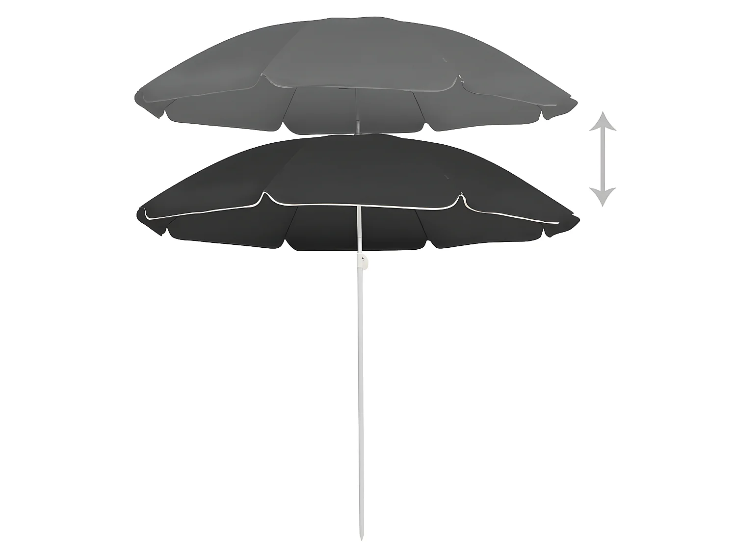 Parasol d'extérieur avec mât en acier Anthracite 180 cm WVGQ6501