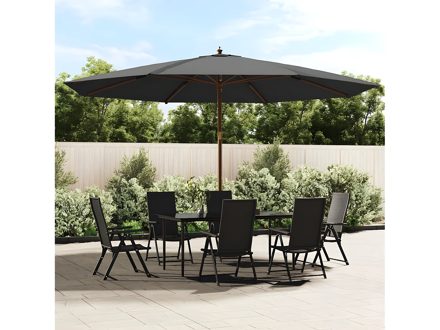 Parasol met houten paal 400x273 cm antracietkleurig NL970751