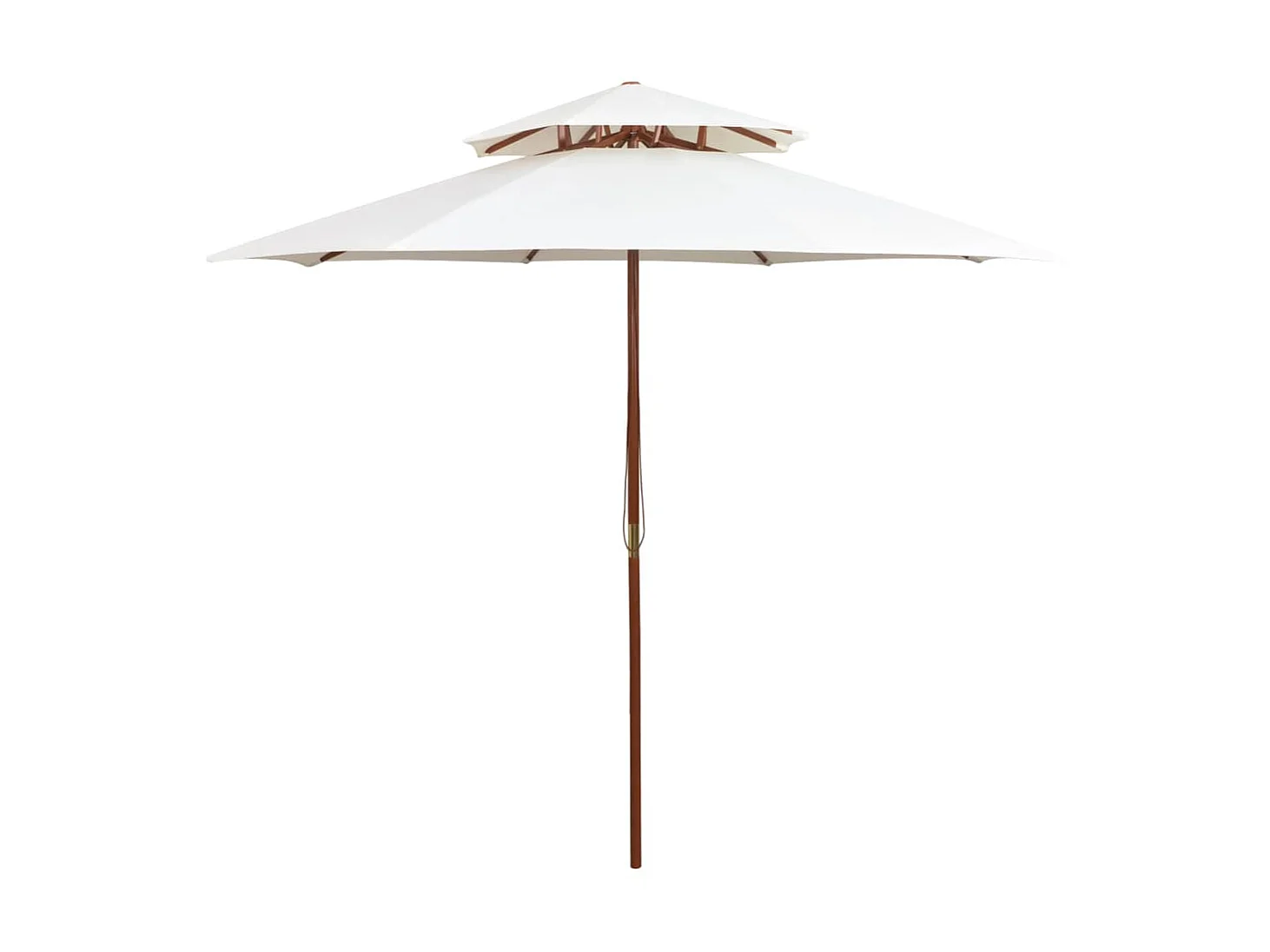 Parasol de terrasse 270 x 270 cm Poteau en bois Blanc crème WVGQ9773