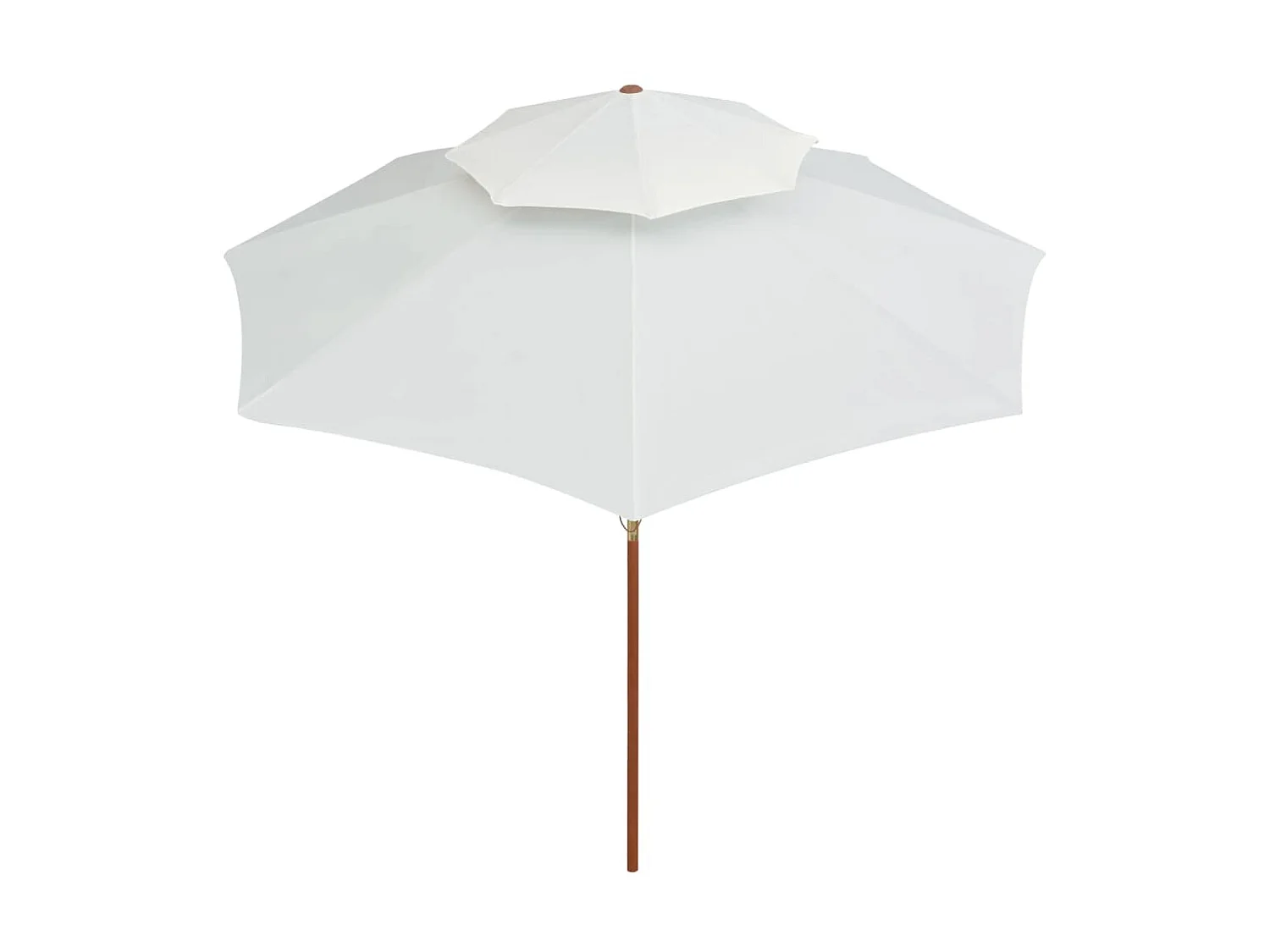 Parasol de terrasse 270 x 270 cm Poteau en bois Blanc crème WVGQ9773