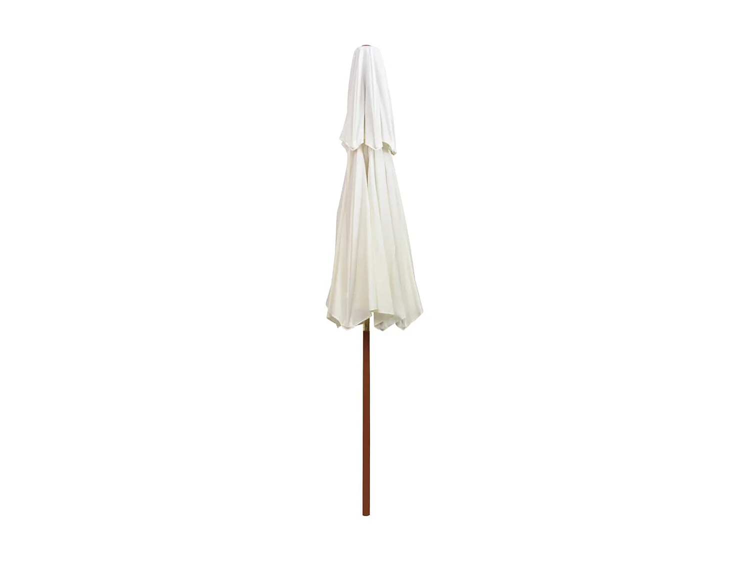 Parasol de terrasse 270 x 270 cm Poteau en bois Blanc crème WVGQ9773