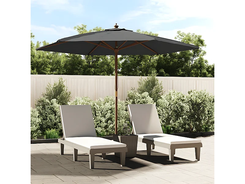 Parasol de jardin avec mât en bois anthracite 299x240 cm WVGQ1694