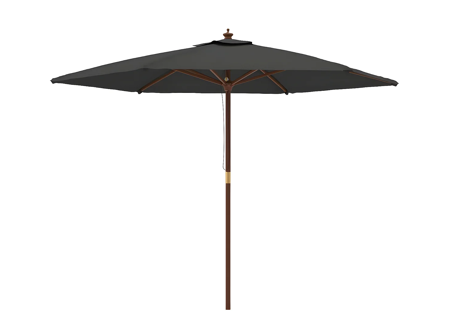 Sombrilla jardín con poste de madera gris antracita 299x240 cm ES264247