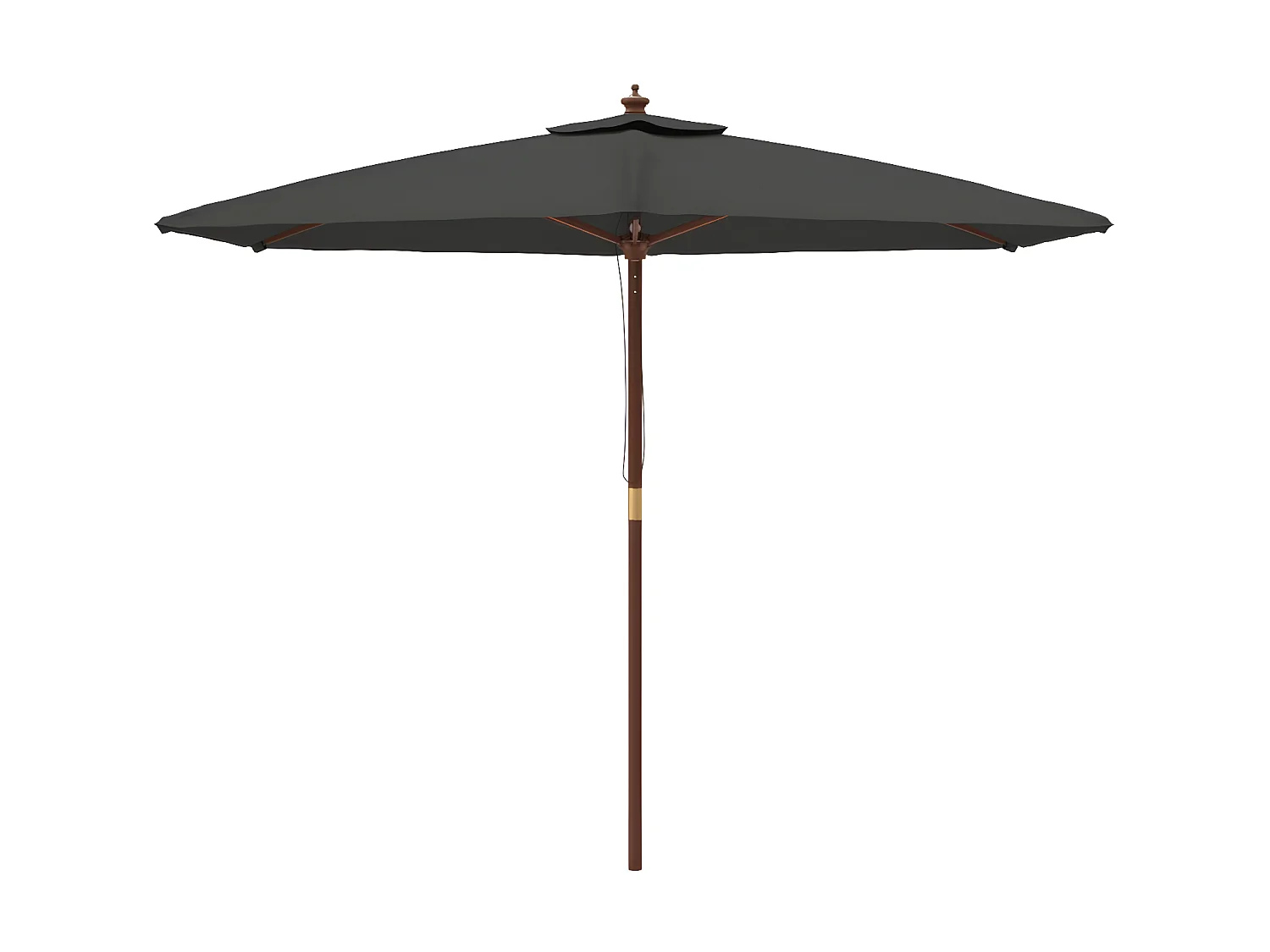 Sombrilla jardín con poste de madera gris antracita 299x240 cm ES264247