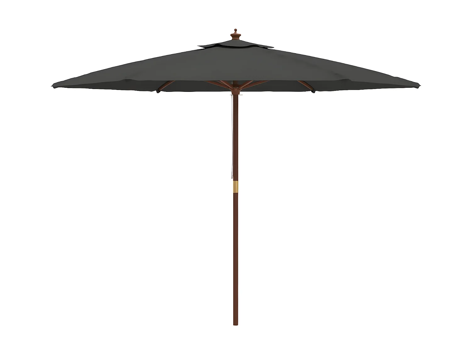 Sombrilla jardín con poste de madera gris antracita 299x240 cm ES264247