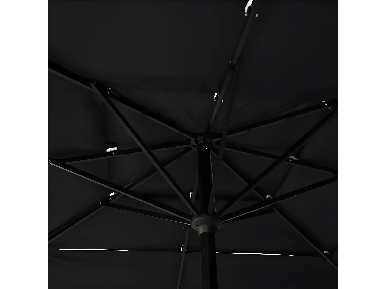 Guarda-sol 3 camadas com poste de alumínio 2,5x2,5 m preto PT345267