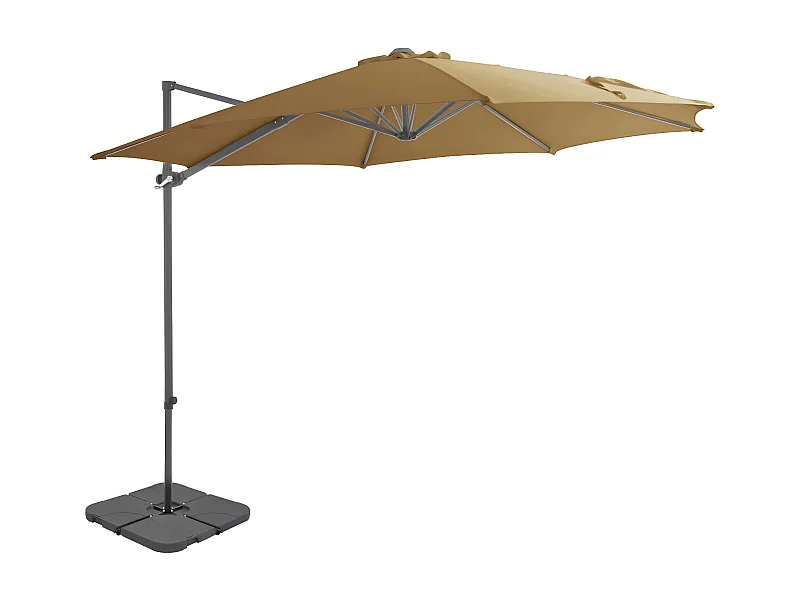 Parasol met draagbare voet taupe NL665779