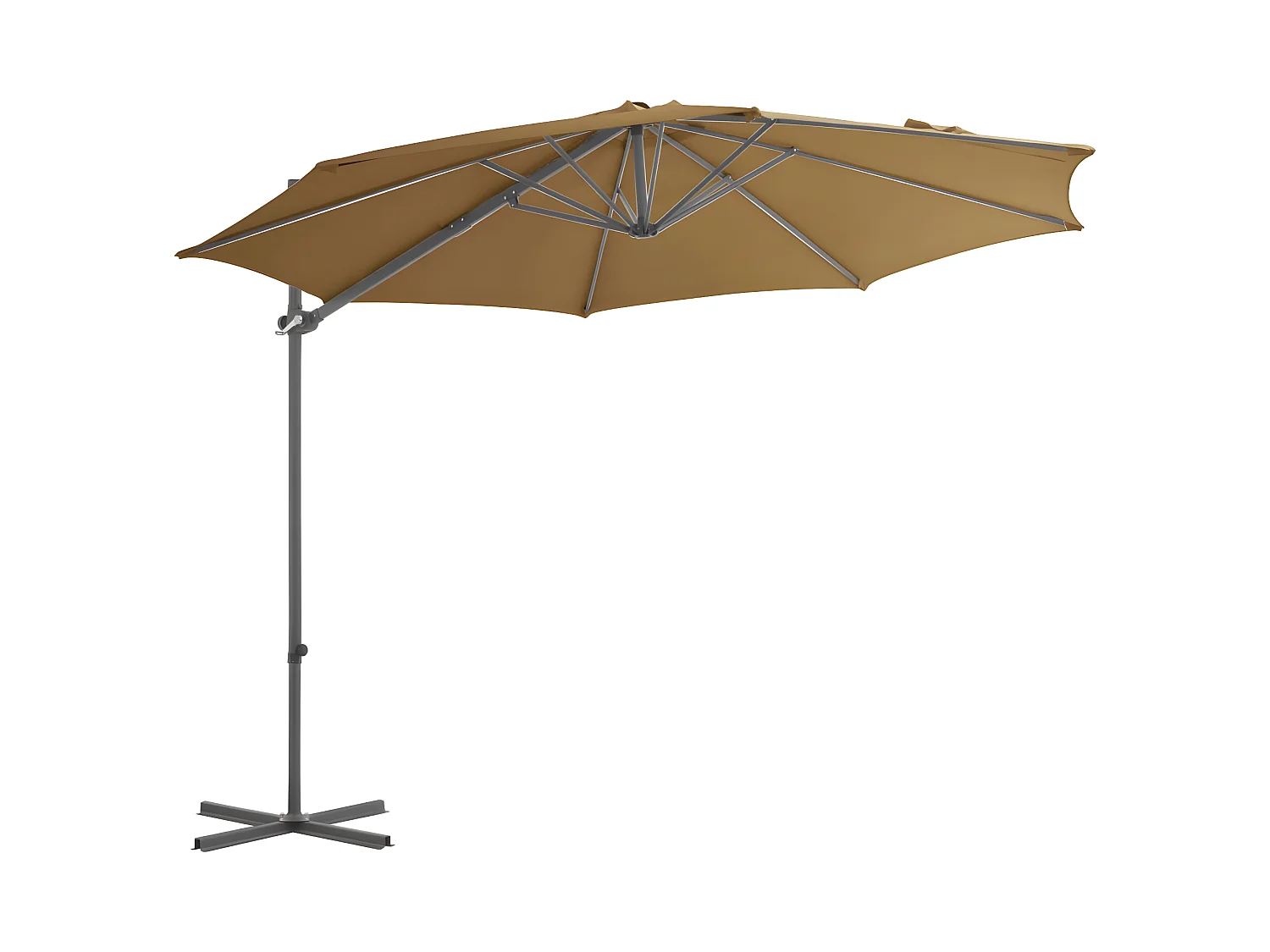 Parasol met draagbare voet taupe NL665779