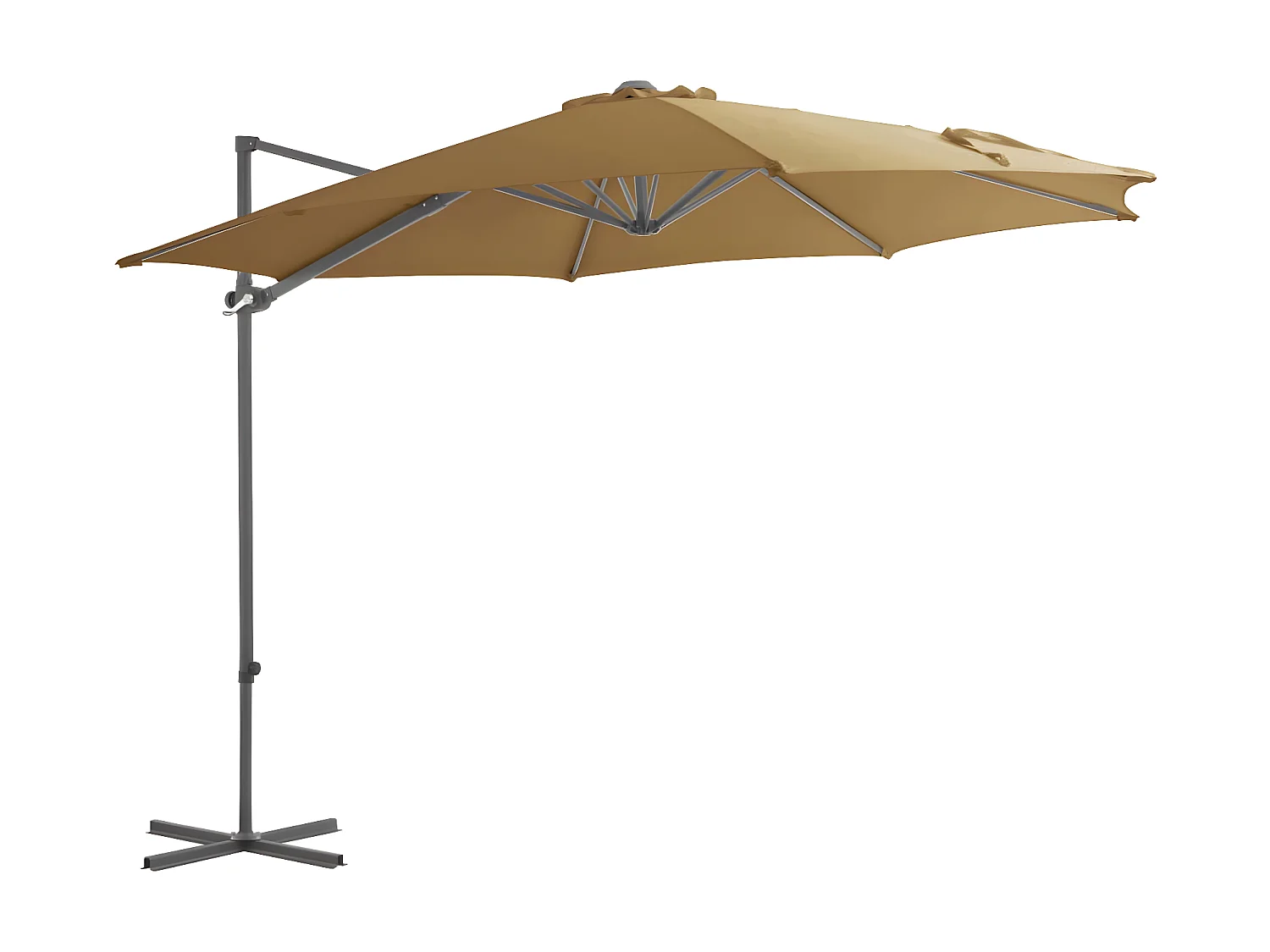 Guarda-sol de exterior com base portátil cinzento-acastanhado PT426822