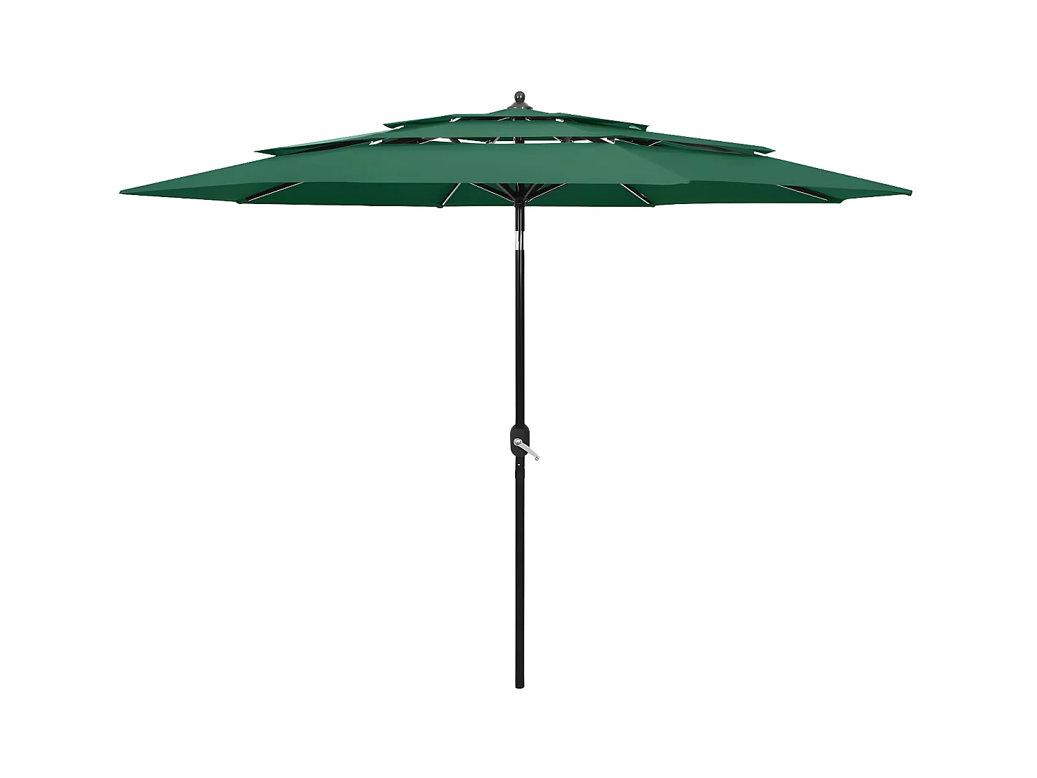 Parasol à 3 niveaux avec mât en aluminium Vert 3 m WVGQ9268