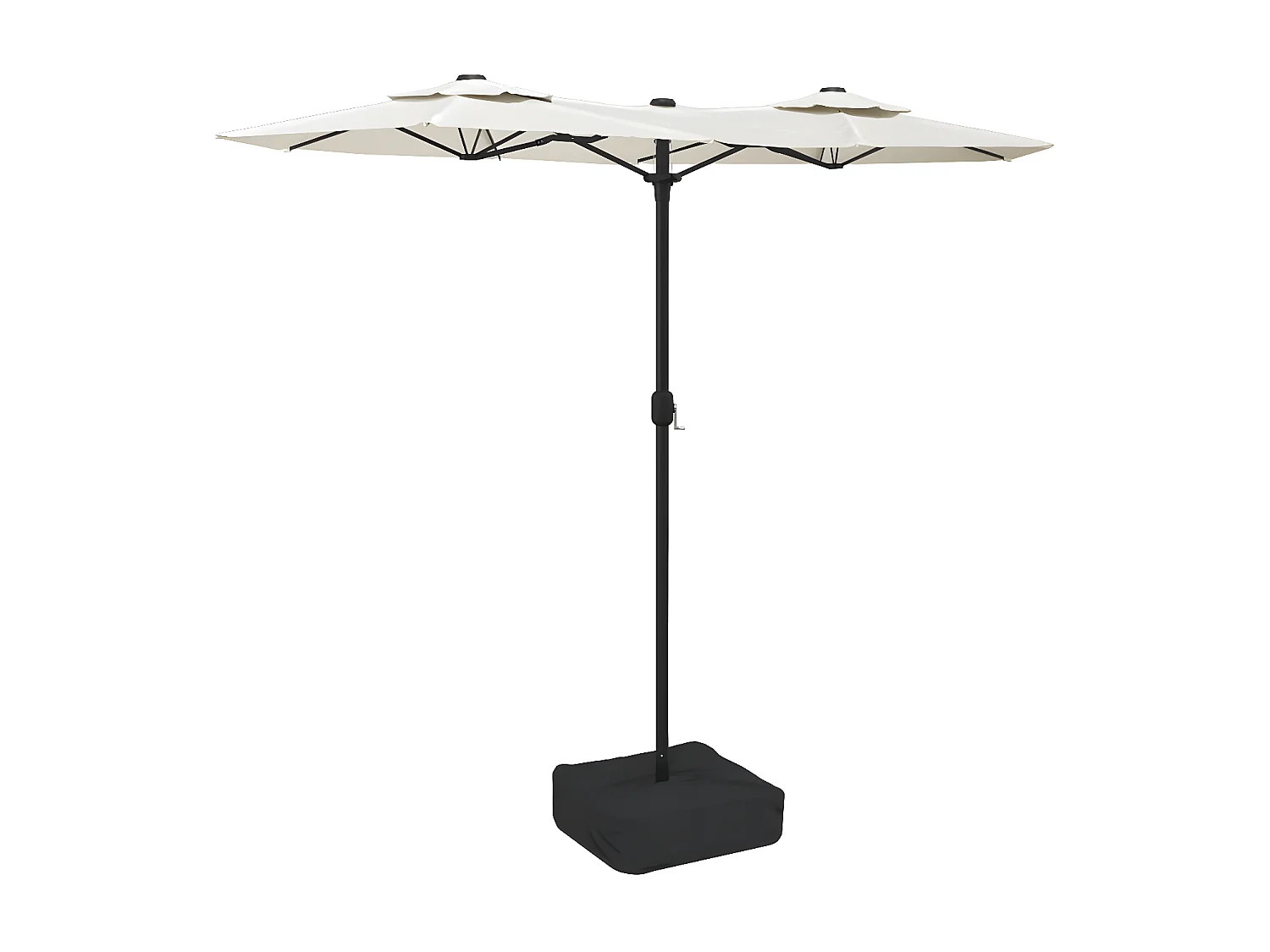 Guarda-sol com cabeça dupla 316x240 cm branco areia PT846785