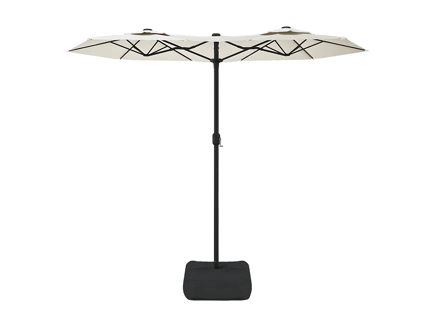 Guarda-sol com cabeça dupla 316x240 cm branco areia PT846785