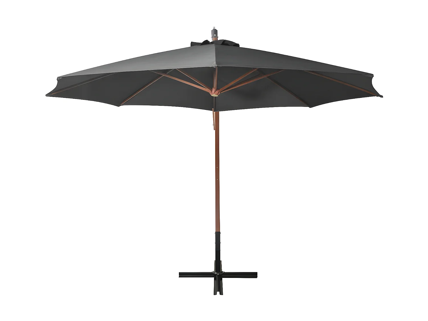 Zweefparasol met paal 3,5x2,9 m massief vurenhout antraciet NL574422