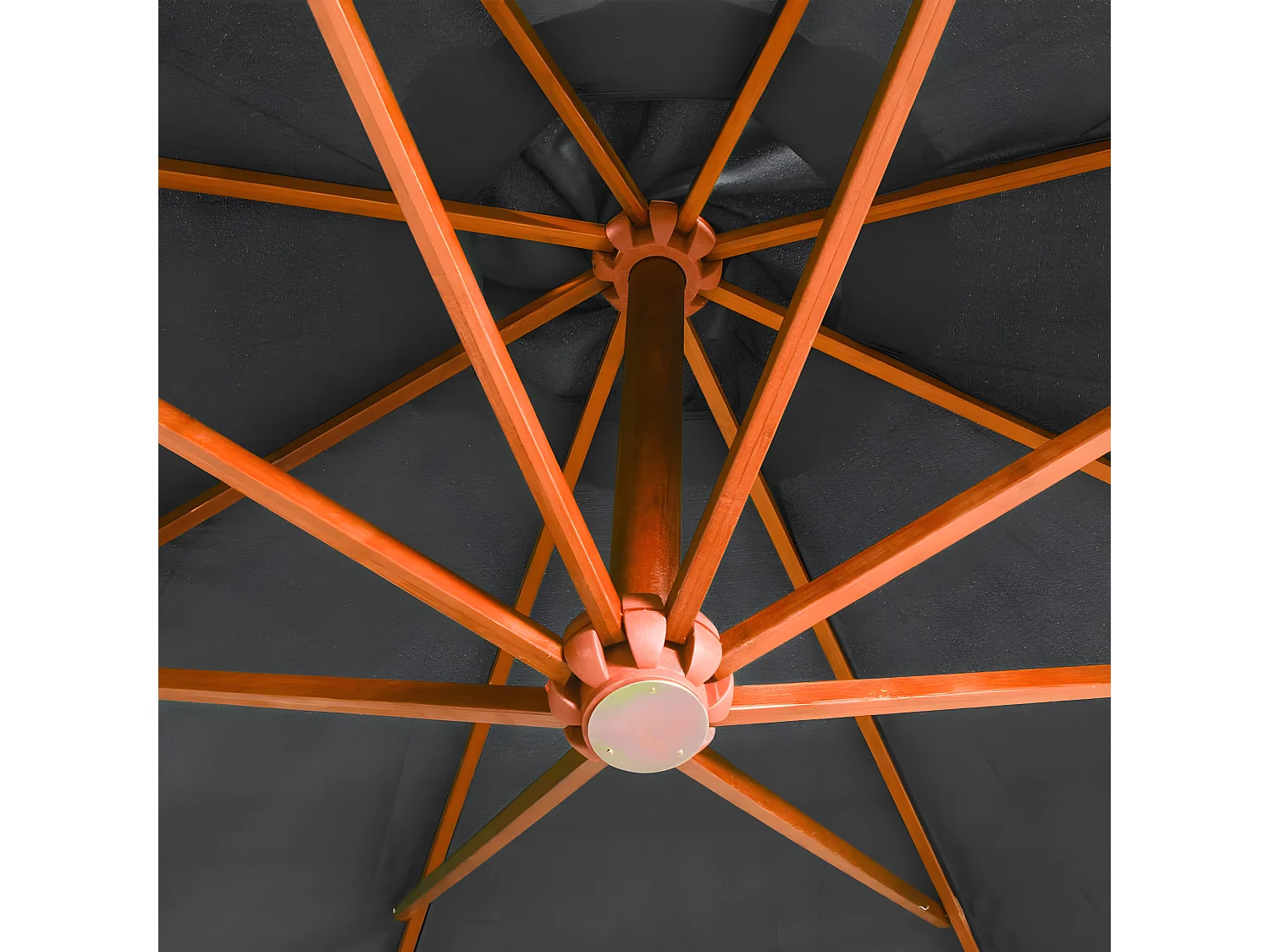 Zweefparasol met paal 3,5x2,9 m massief vurenhout antraciet NL574422