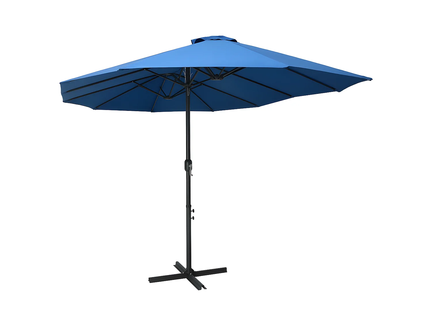 Parasol d'extérieur et poteau en aluminium 460 x 270 cm Bleu WVGQ3297