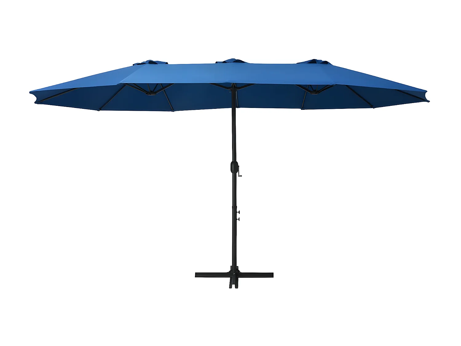 Parasol d'extérieur et poteau en aluminium 460 x 270 cm Bleu WVGQ3297