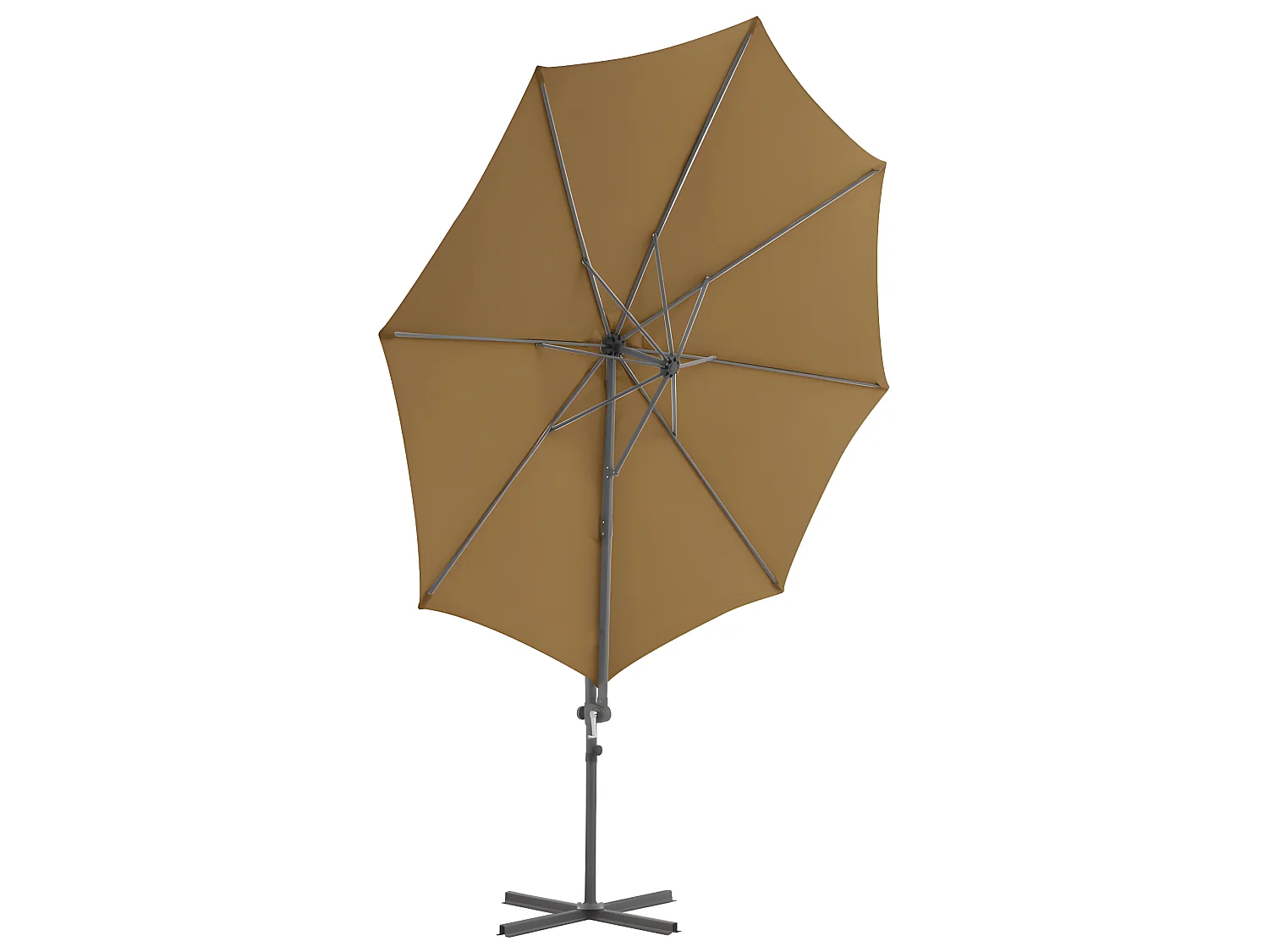 Zweefparasol met stalen paal 300 cm taupe NL278079