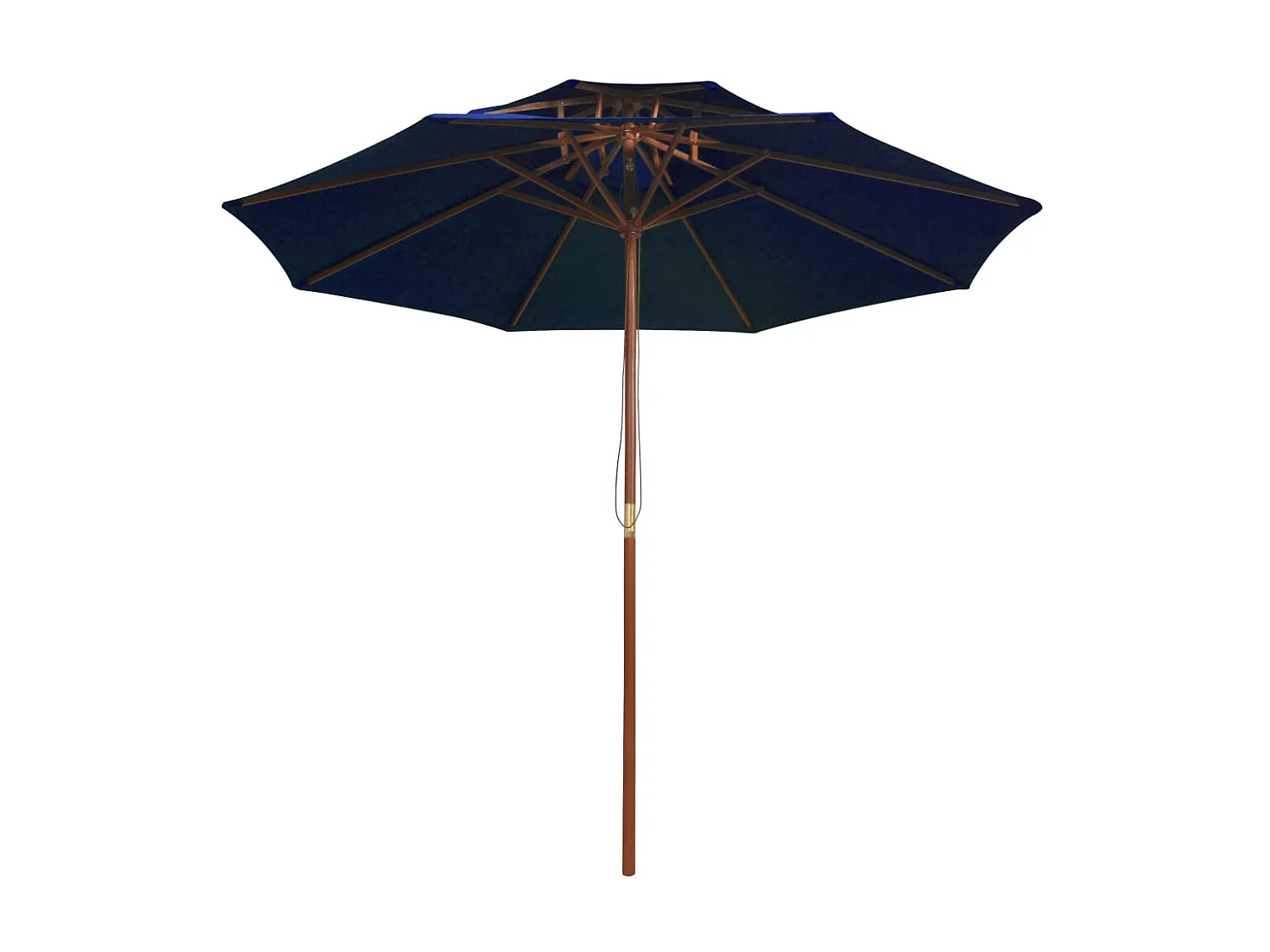 Parasol dubbeldekker met houten paal 270 cm blauw NL704579