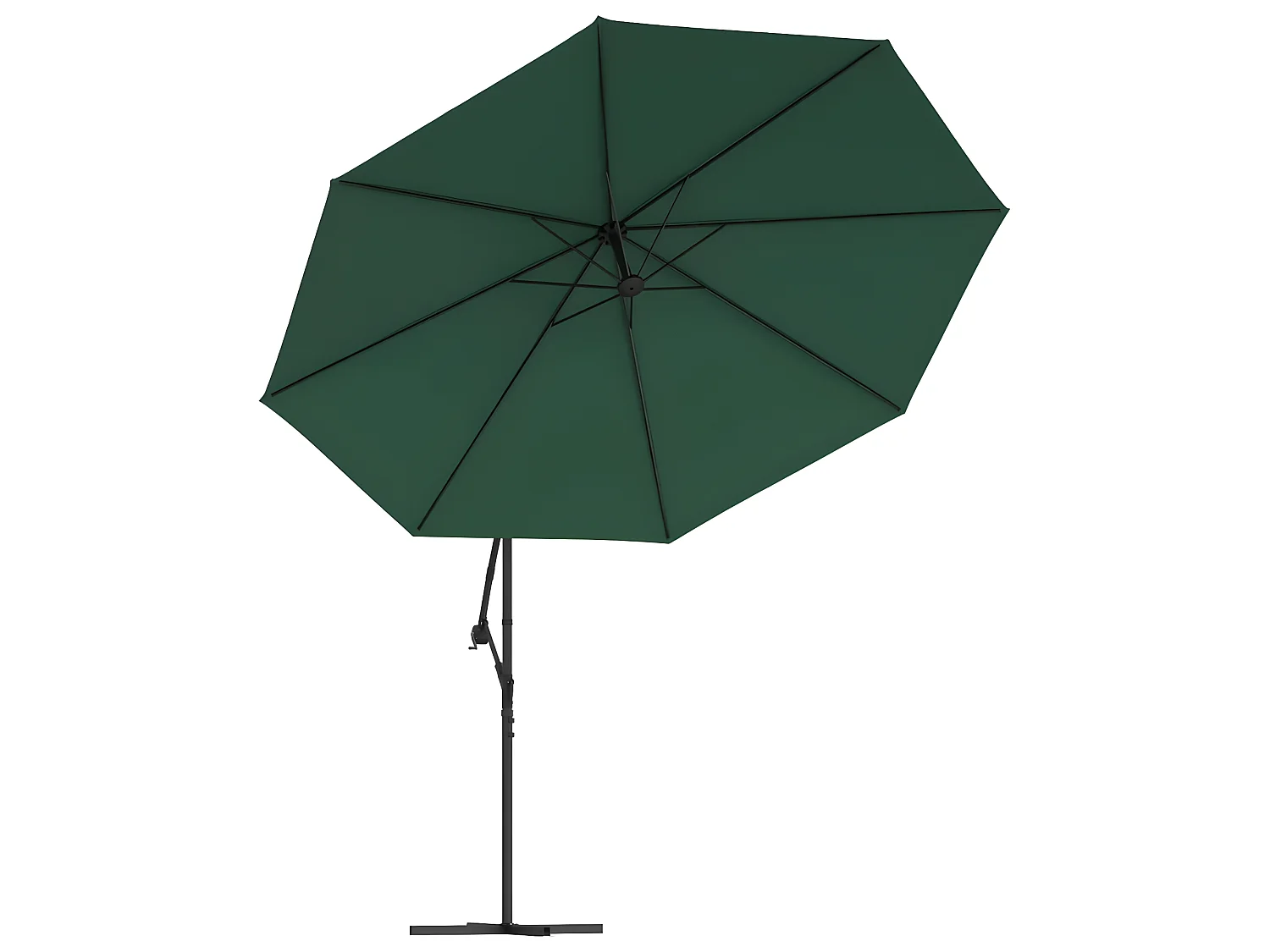 Parasol en porte-à-feux et poteau métallique 350 cm Vert WVGQ1205