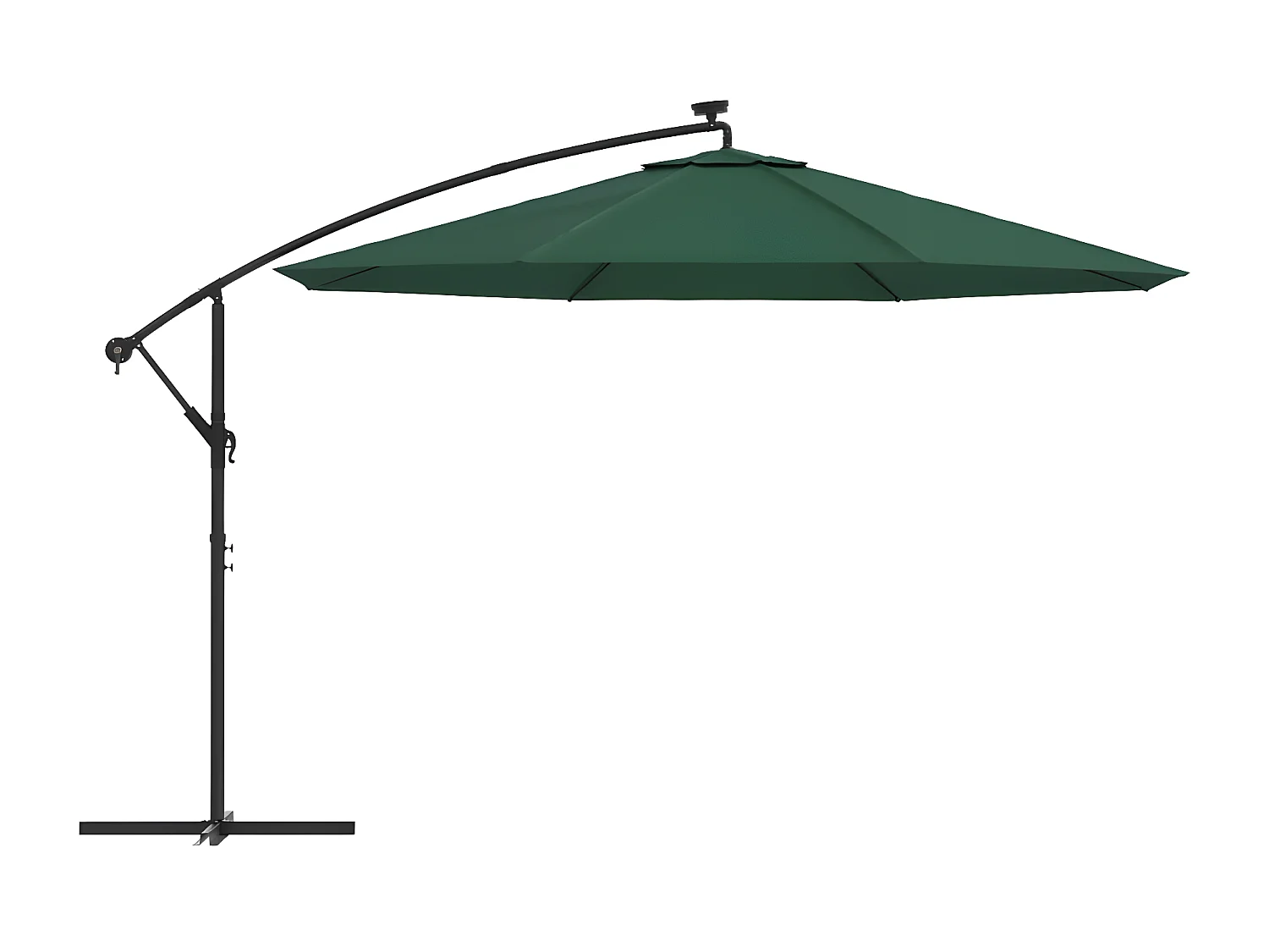 Parasol en porte-à-feux et poteau métallique 350 cm Vert WVGQ1205