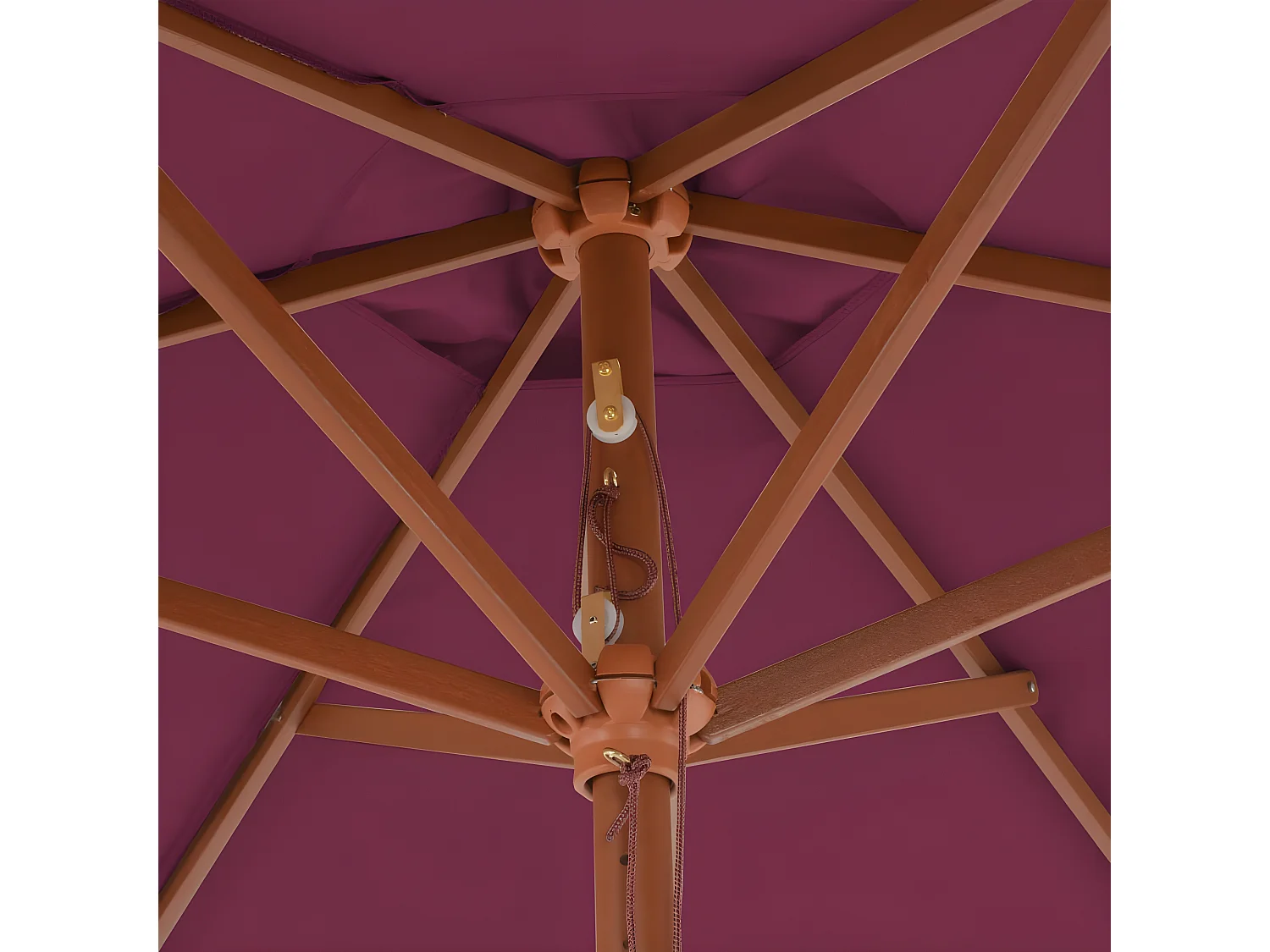 Parasol avec mât en bois 270 cm Bordeaux WVGQ1962