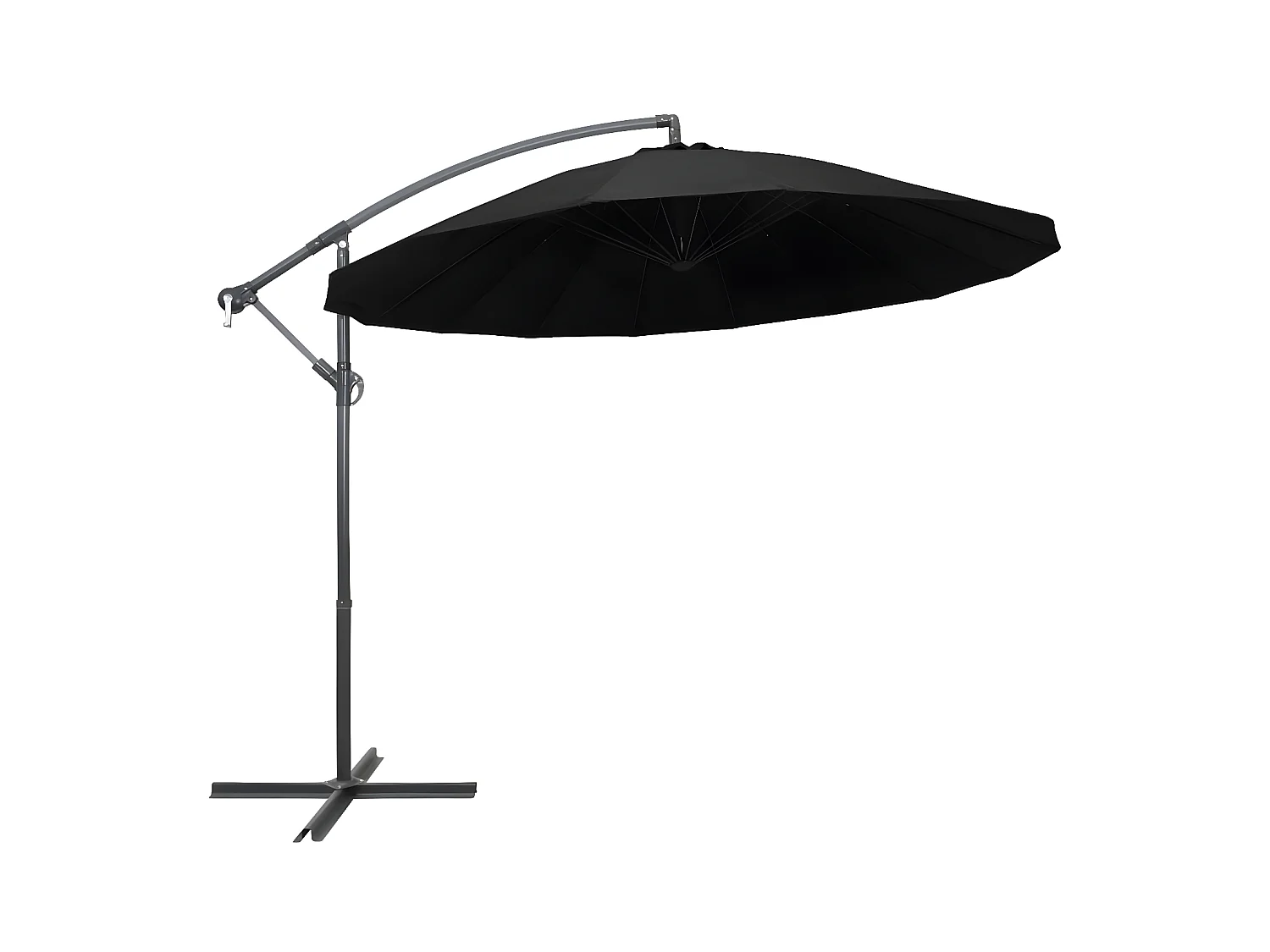 Guarda-sol suspenso 3 m mastro alumínio preto PT921614