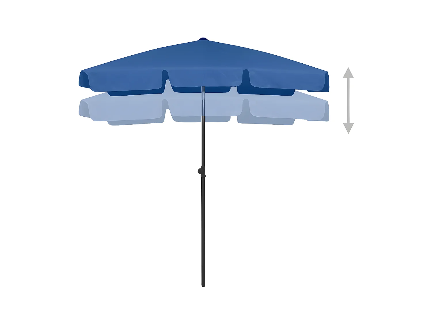 Parasol de plage bleu azur 180x120 cm WVGQ9666