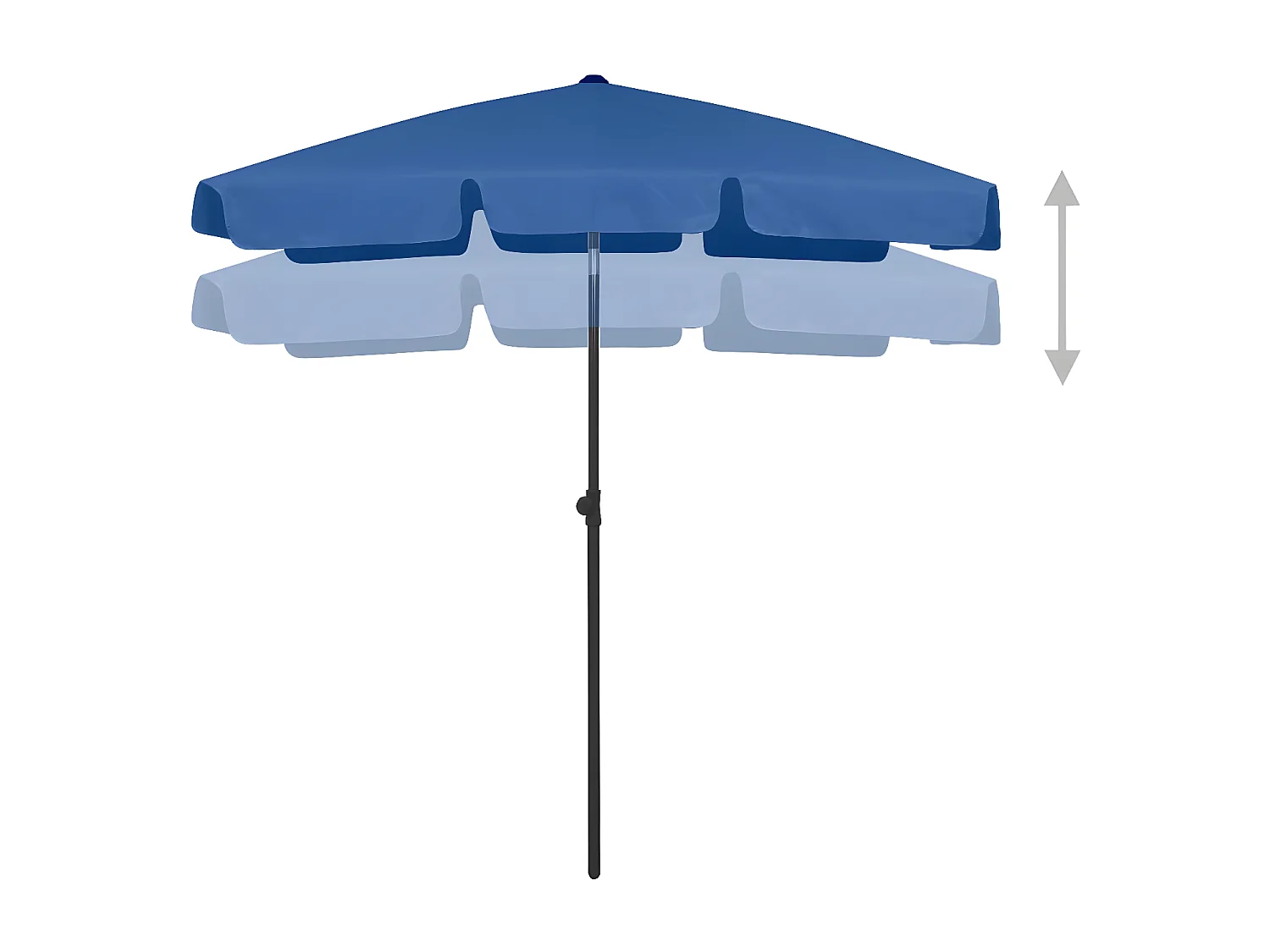 Parasol de plage bleu azur 180x120 cm WVGQ9666