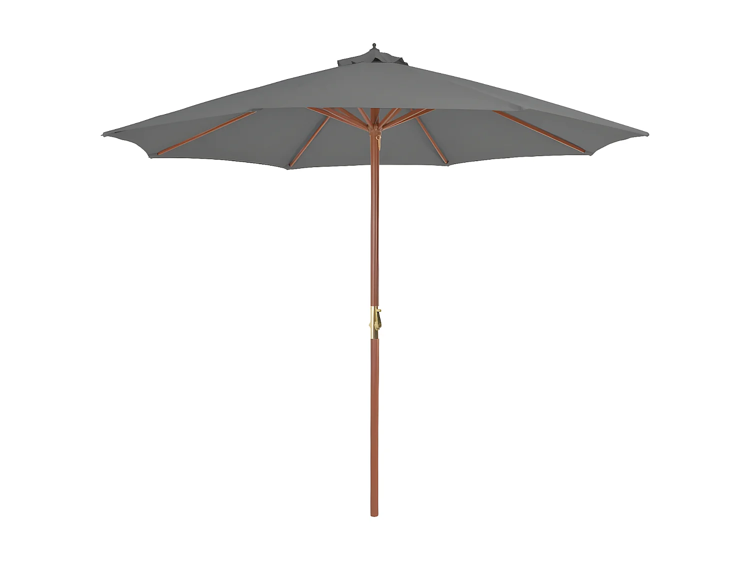 Parasol d'extérieur avec mât en bois 300 cm Anthracite WVGQ7458