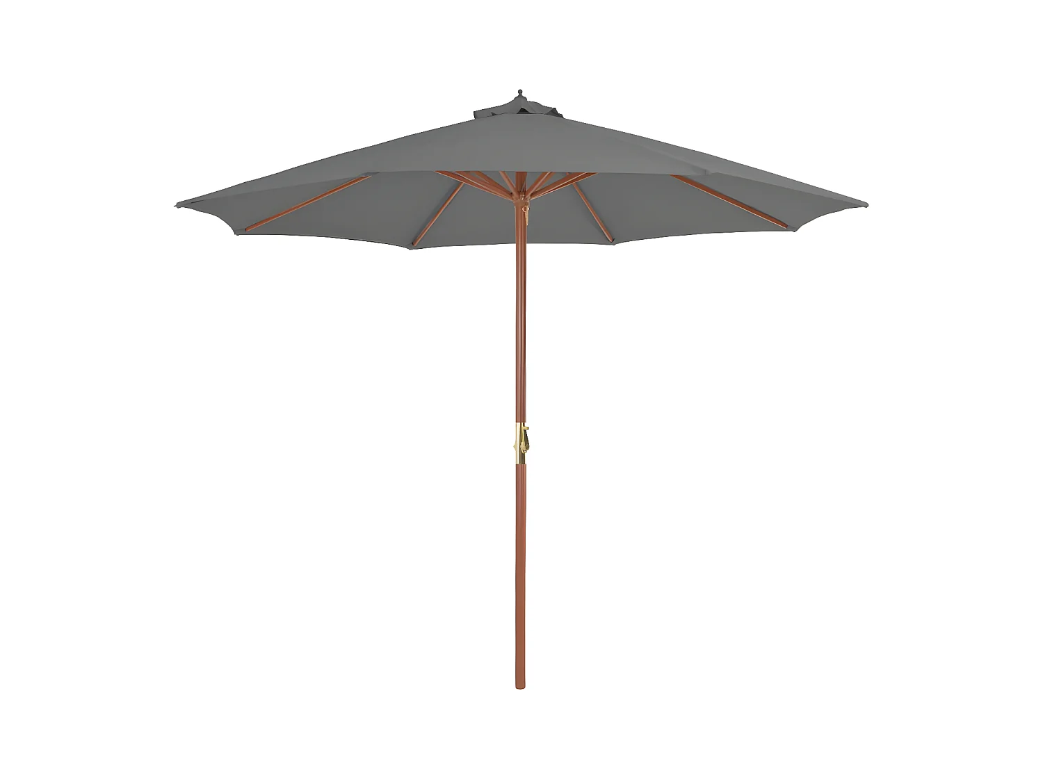 Parasol d'extérieur avec mât en bois 300 cm Anthracite WVGQ7458