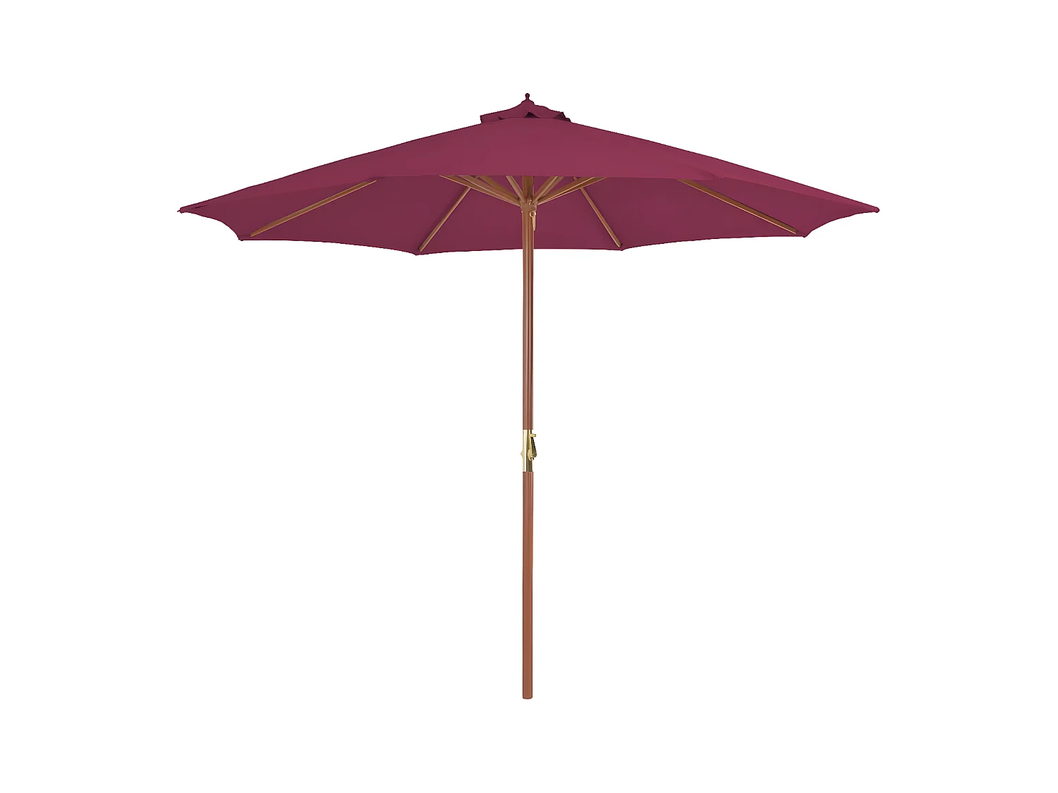 Guarda-sol de exterior mastro de madeira 300 cm vermelho bordô PT725678