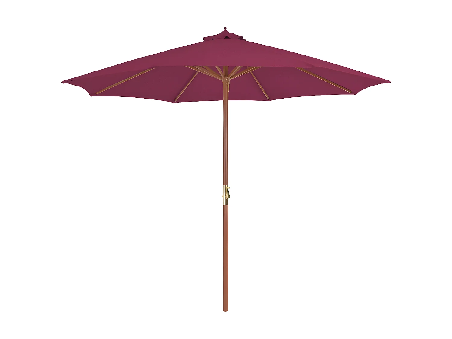 Parasol met houten paal 300 cm bordeauxrood NL603086