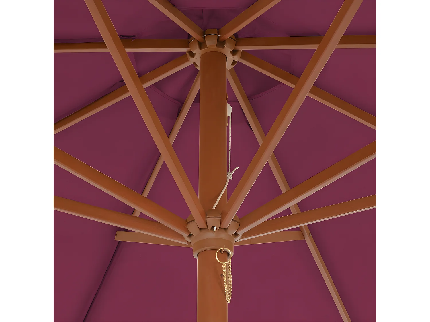 Parasol met houten paal 300 cm bordeauxrood NL603086